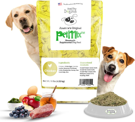 Healthy Dogma - PetMix Dehydrated Dog Food for Allergies - Grain Free, Freeze Dried, Raw, Homemade Dog Food (Chicken Dinner, 10 lbs)