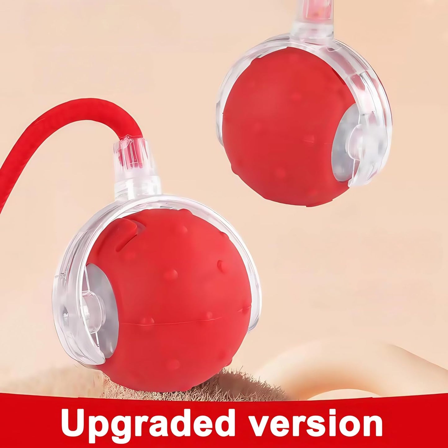 Interactive Cat Toys Ball for Indoor Cats,[2025 Newly Upgraded] Agile Moving Cat Ball with Elastic Mesh Tail,Automatic Kitten Toys for Bored Indoor Adult Cats,Motion Activated (Red)