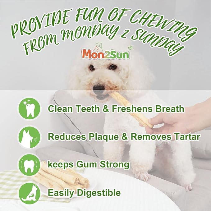 MON2SUN Dog Rawhide Rolls Twist Sticks 6.5 Inch Chew Treats Chicken Flavor 18 Count for Puppy and Small Dogs