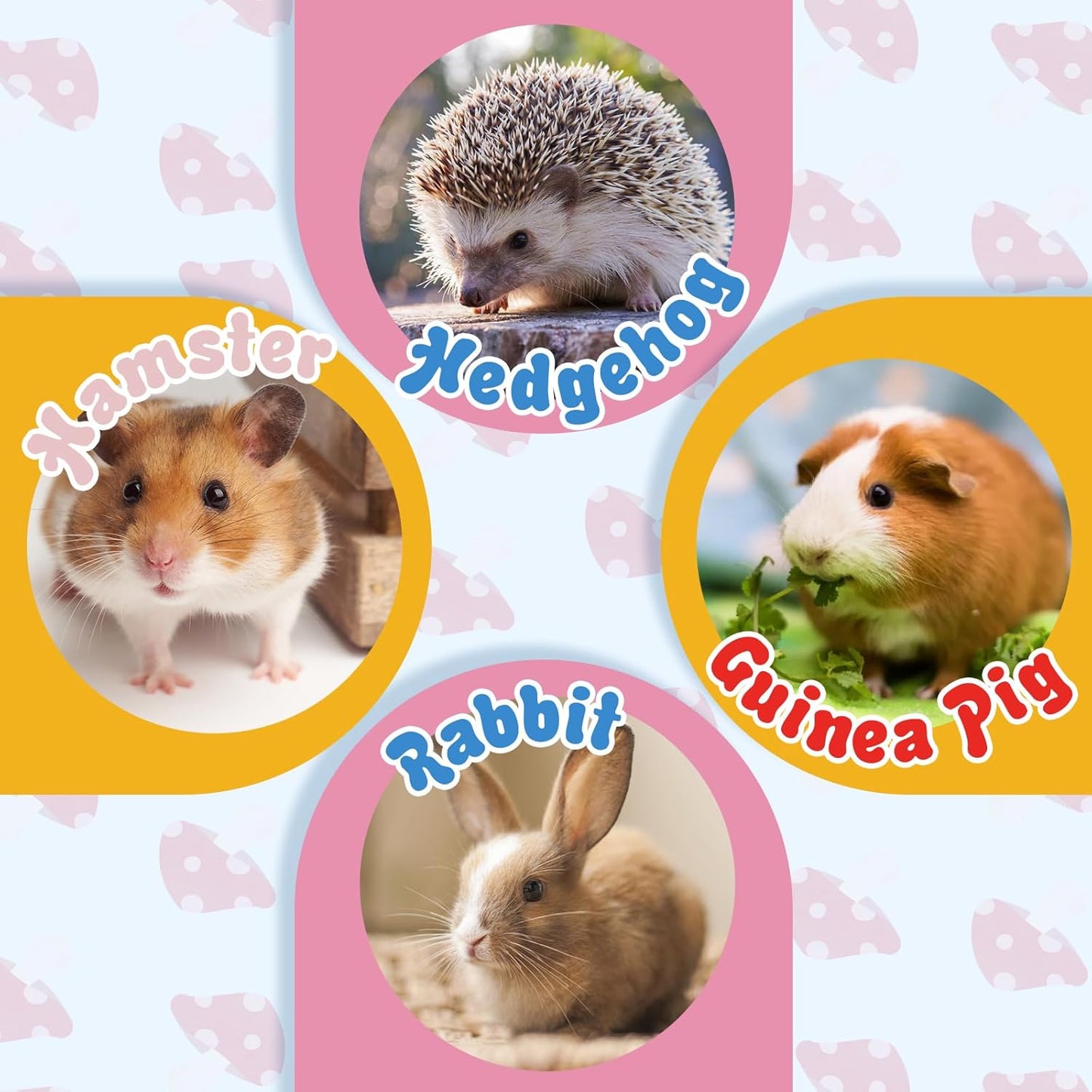 2-Pack Guinea Pig Hideout with Tunnel for Small Animals(Guinea Pig Bedding Warm & Lightweight, Easy to Clean)