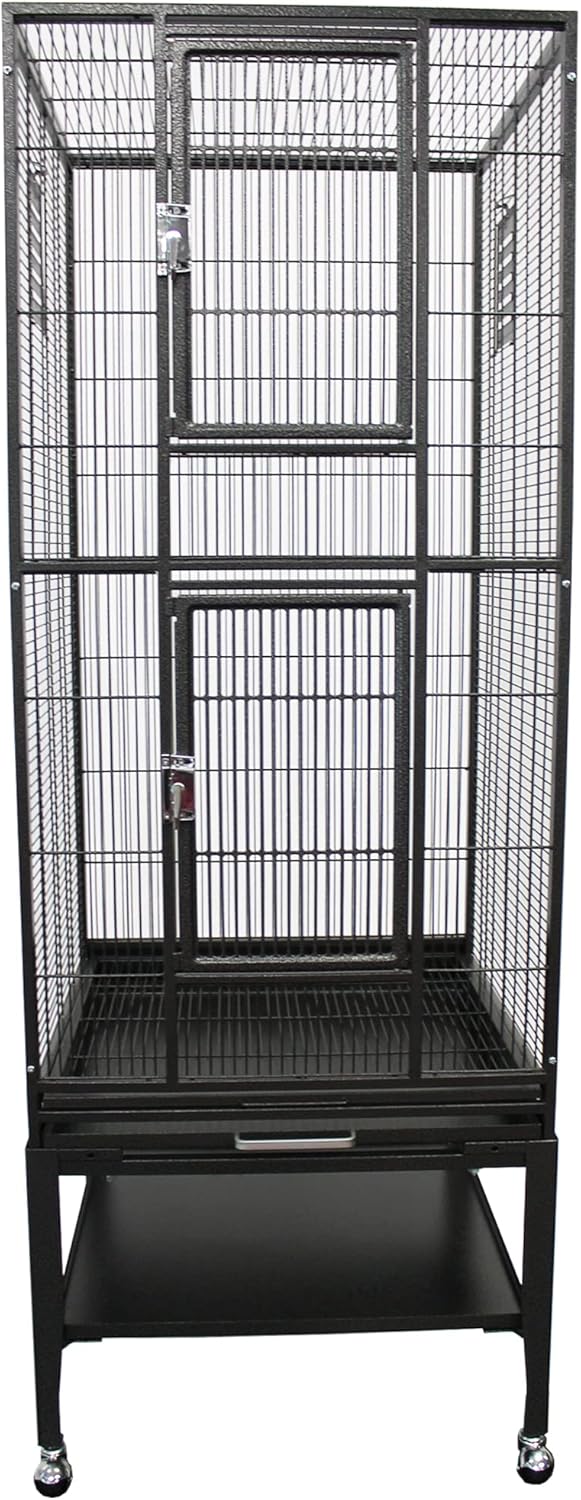 Madagascar Cage - 60" Tall Durable Spacious Metal Cage - for Sugar Gliders, Squirrels, Marmosets & Other Small Pets