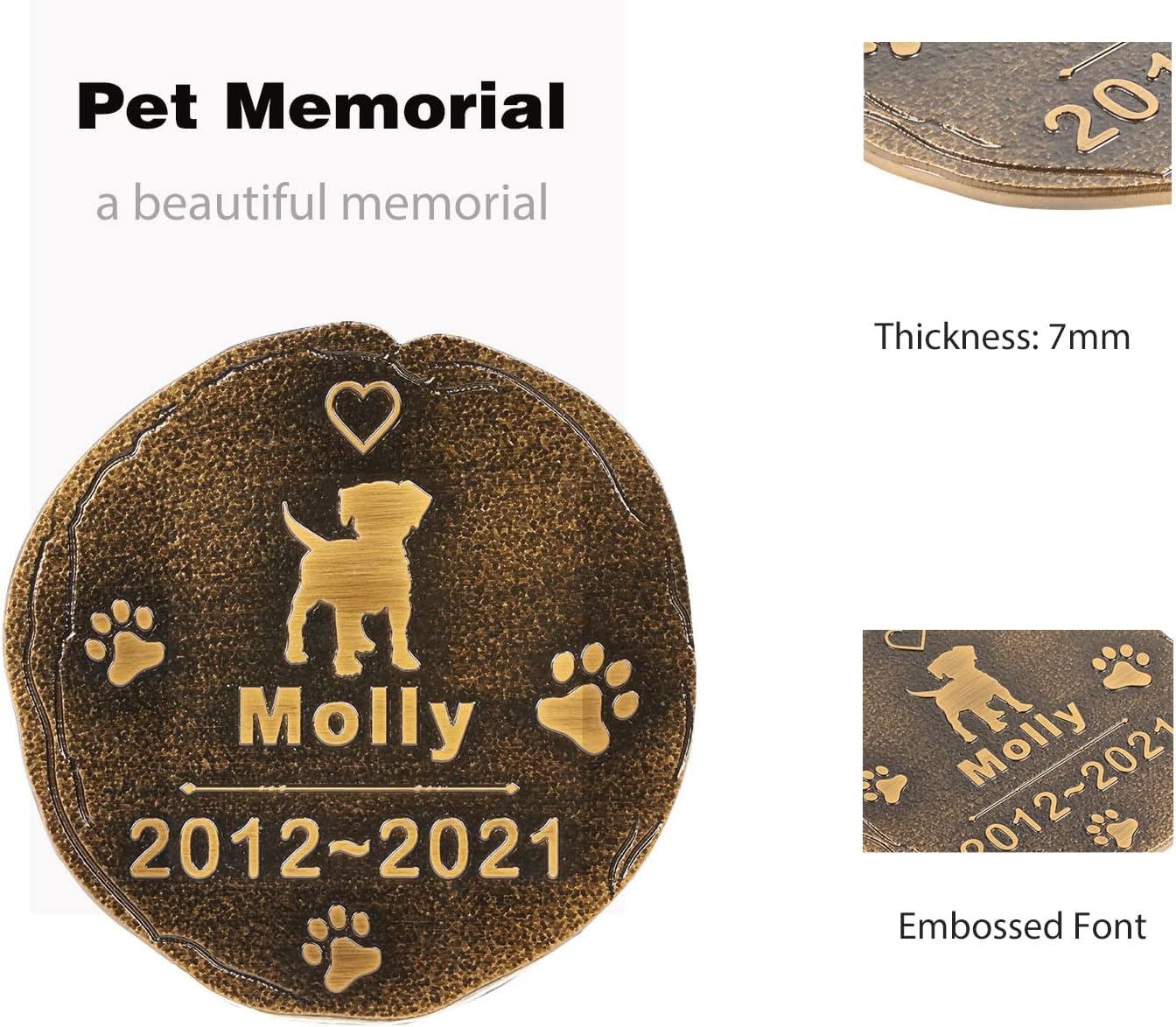 Pet Memorial Stone Cat Dog Pet Memorial Personalized Pet Grave Markers Customized Pet Grave Markers with Pet Name are a Sympathy Gift for The Loss of a Pet (Acrylic)