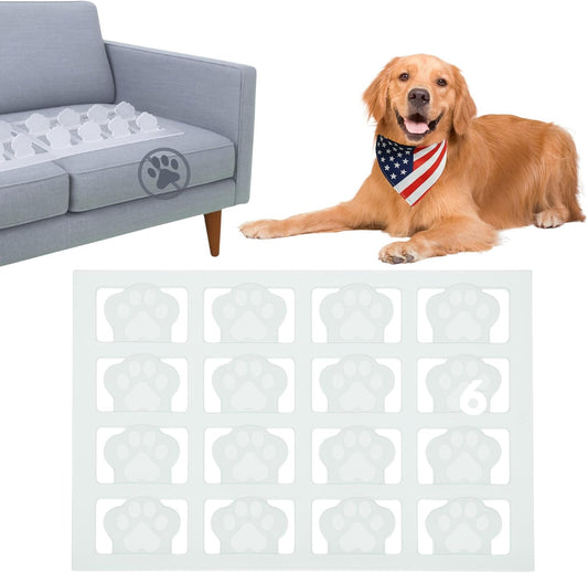 Made in USA (6 Pack) Clear Humane Scat Mat to Keep Dogs Off Couch & Dog Counter Surfing Deterrent - Pain-Free Anti Scratch Pet Furniture Protector Solution for Indoors (Full Size Couch)