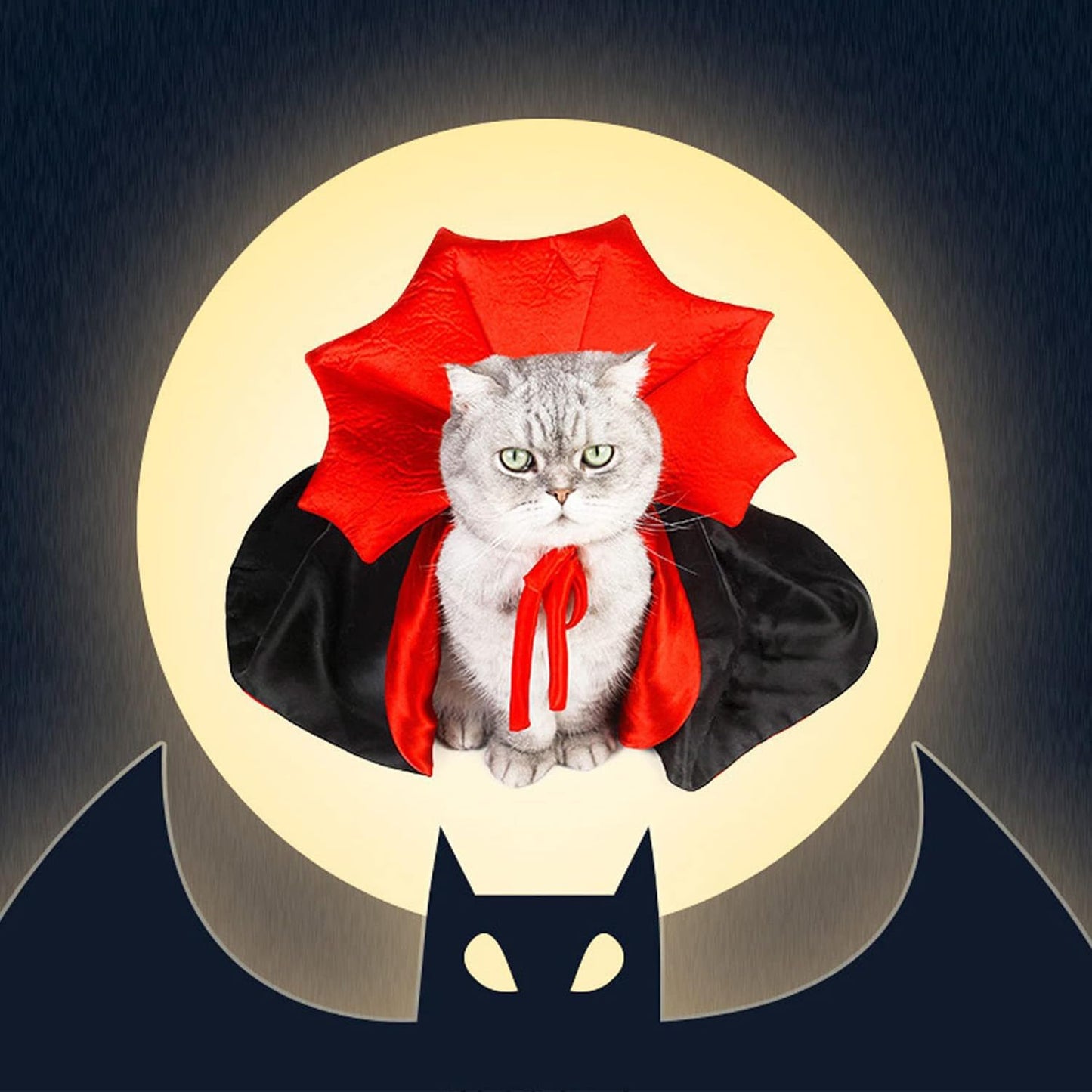 Pet Halloween Vampire Baron Cloak, Festival Cosplay Robe, Pet Halloween Costume Clothes Suit for Medium and Large Cats and Dogs