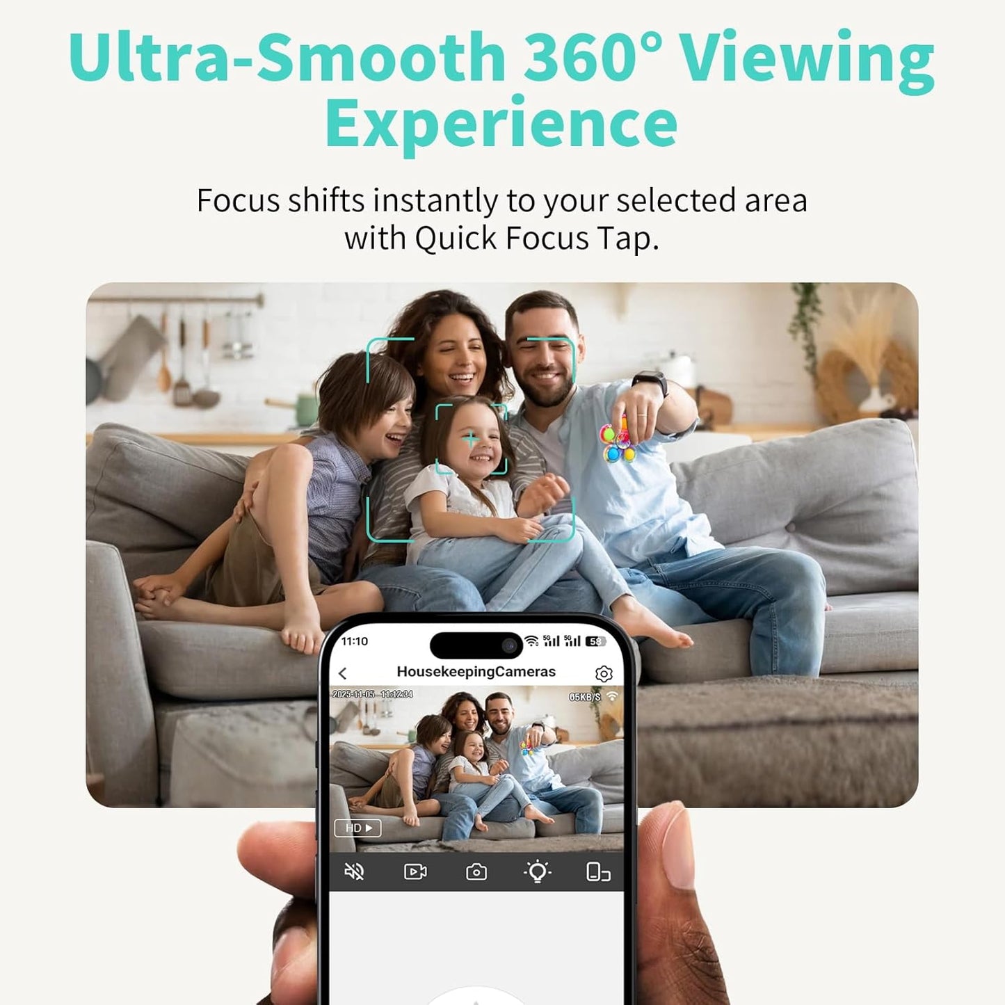 Indoor Camera, 3K HD Indoor Security Camera, 360° Pan/Tilt Pet Camera, 2-Way Audio, Siren, Night Vision, Baby/Pet Monitor with Phone App 2.4G and 5G WiFi, Compatible Alexa and Google Assistant