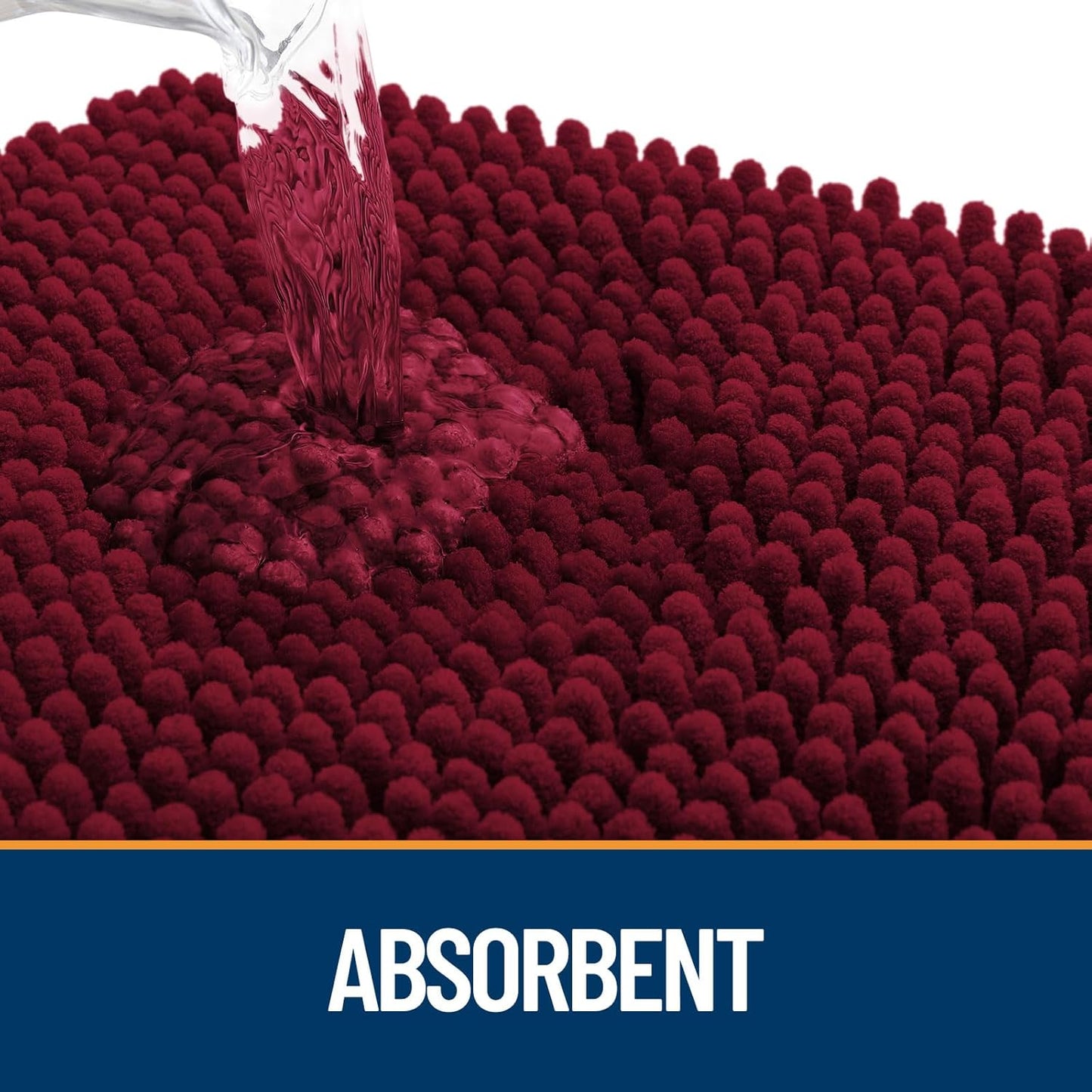 OLANLY Dog Door Mat for Muddy Paws 45x27, Absorbs Moisture and Dirt, Absorbent Non-Slip Washable Doormat, Quick Dry Chenille Mud Mat for Dogs, Entry Indoor Entryway Carpet for Inside Floor, Burgundy