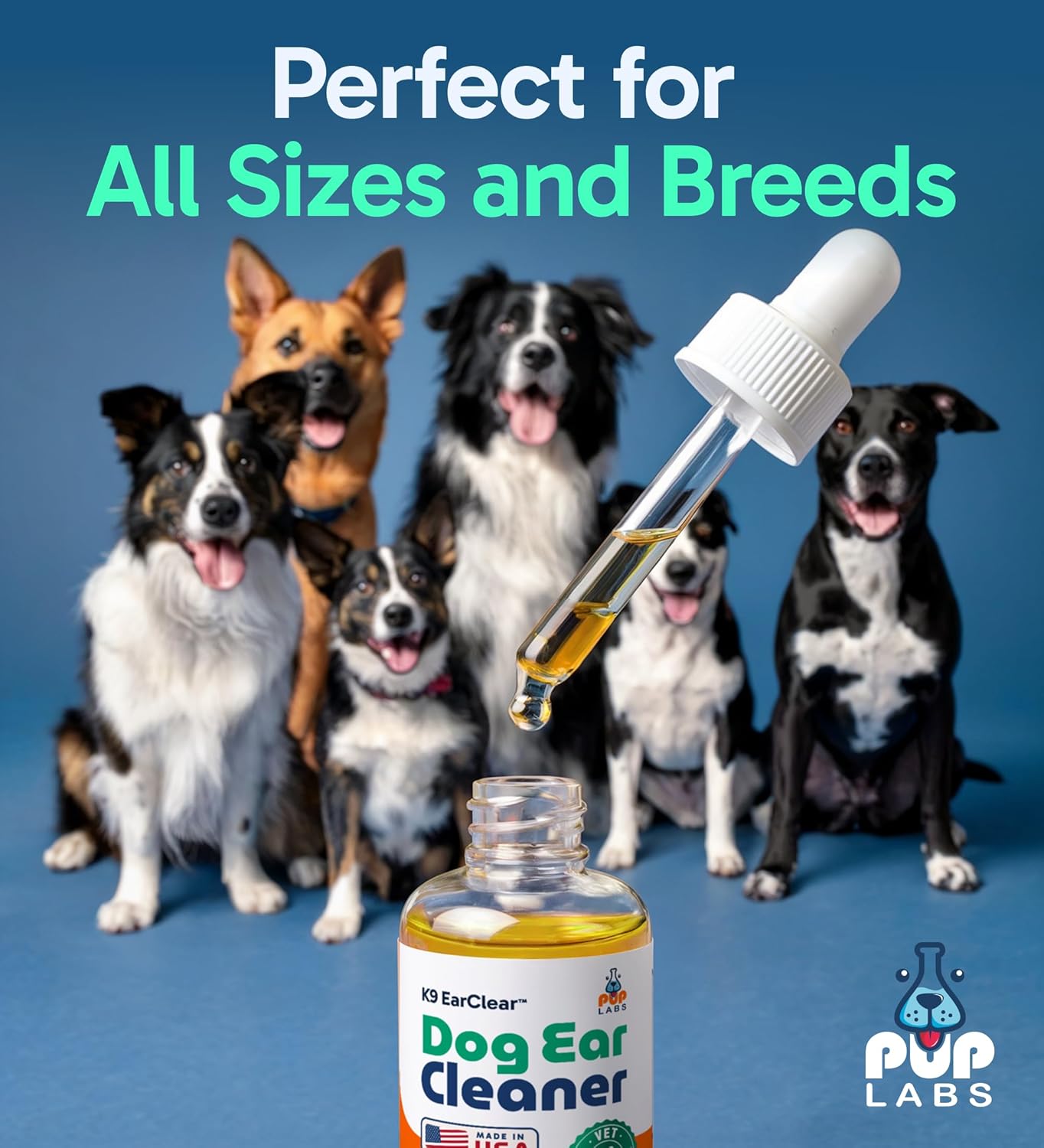 Ear Clear, Natural Dog Ear Cleaner and Infection Treatment for Dogs, Dog Drops for Itching, Irritation, & Wax Build-Up, 1 oz Bottle with Dropper