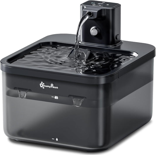 DownyPaws Cat Water Fountain Cordless, 84oz/2.5L Fursink Wireless Pet Water Fountains for Cats Indoor, Battery Operated Cat Drinking Fountain with Motion Sensor, Ultra Quiet Pump, BPA-Free, Black