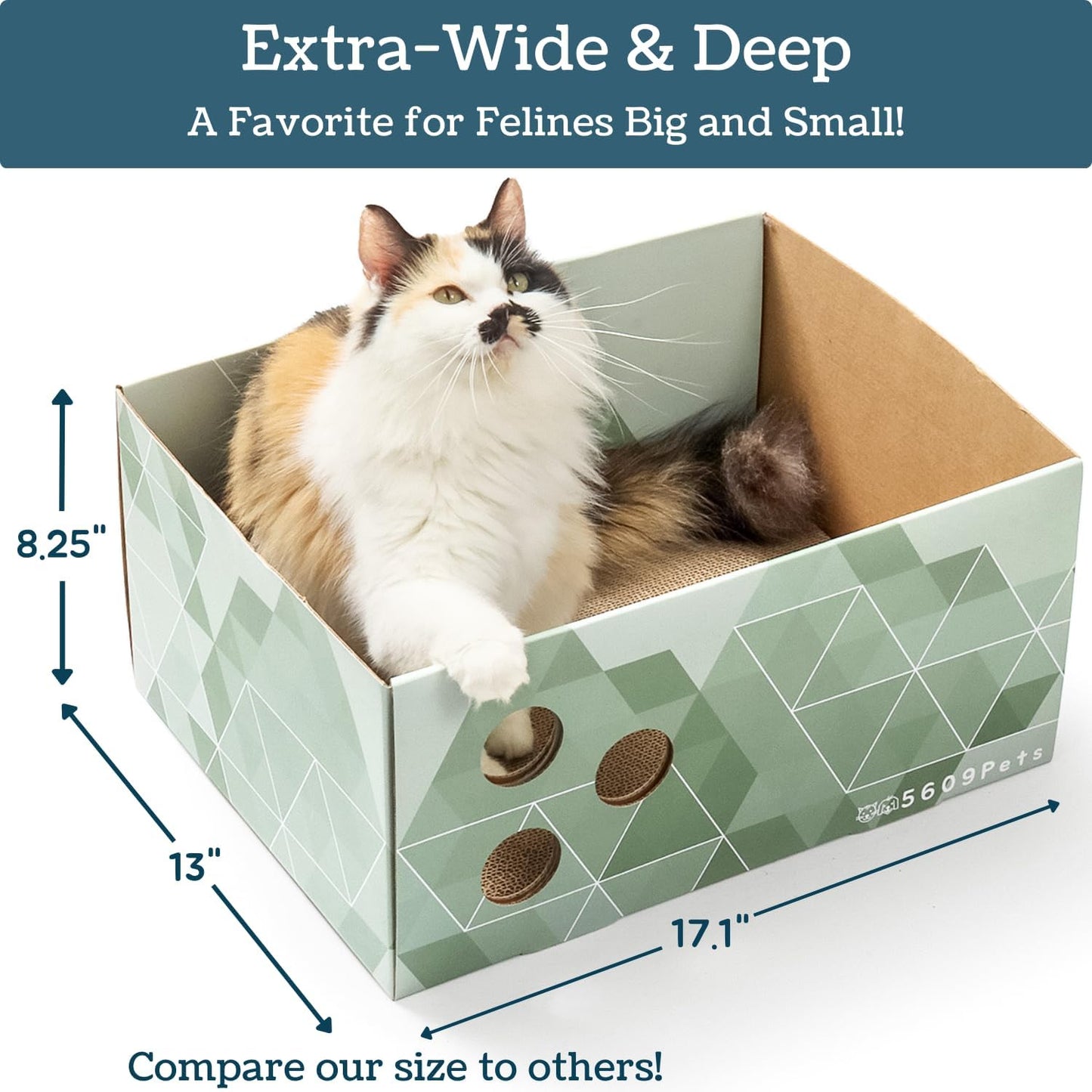 Heavy Duty Cardboard Cat Scratching Box with Refillable Double-Sided Cat Scratcher Board for Indoor Cats