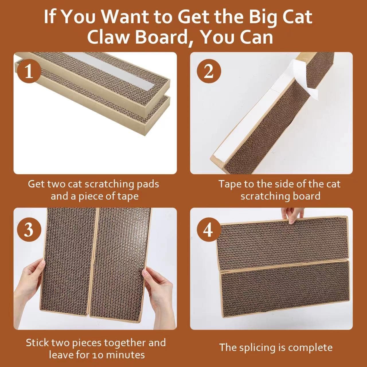 HappyFree SX Double-Sided Cat Scratch Pad: Premium Indoor Cat Scratcher, Cardboard & Post Design