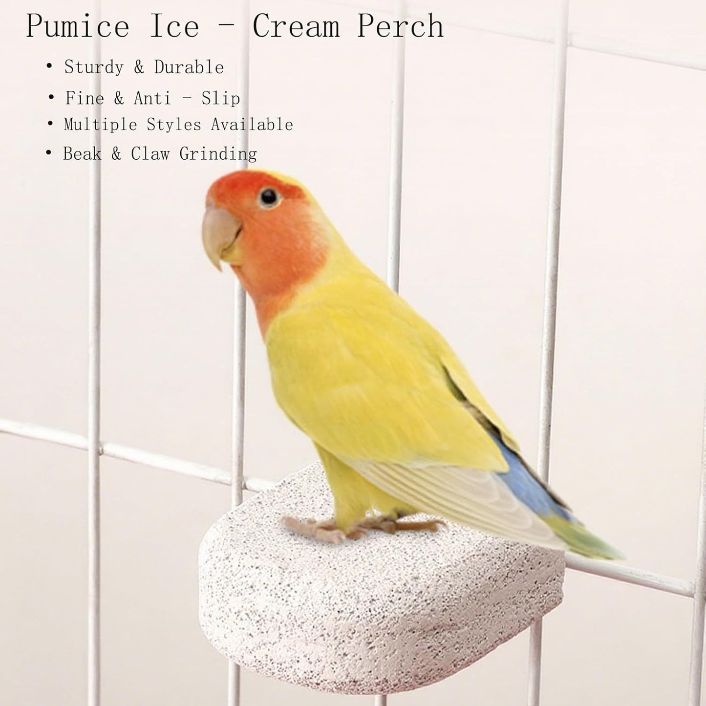 24-Inch Bird Rope Perch with 2 Volcanic Stone Bird Stands - Natural Calcium Supplement & Beak/Nail Grooming for Parrots Suitable for Small and Medium-Sized Birds (24‘’and Volcanic Rock)
