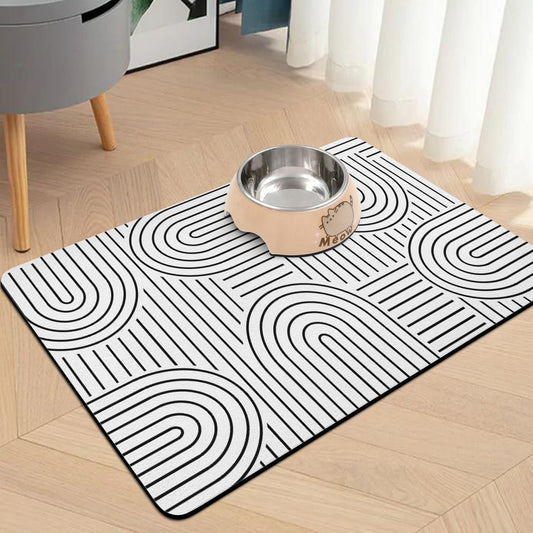 Pet Food Mats for Floor, Absorbent Dog Mat for Food and Water Dispenser Mat, Dog Food Mat Quick Dry Cat Food Mat Pet Supplies