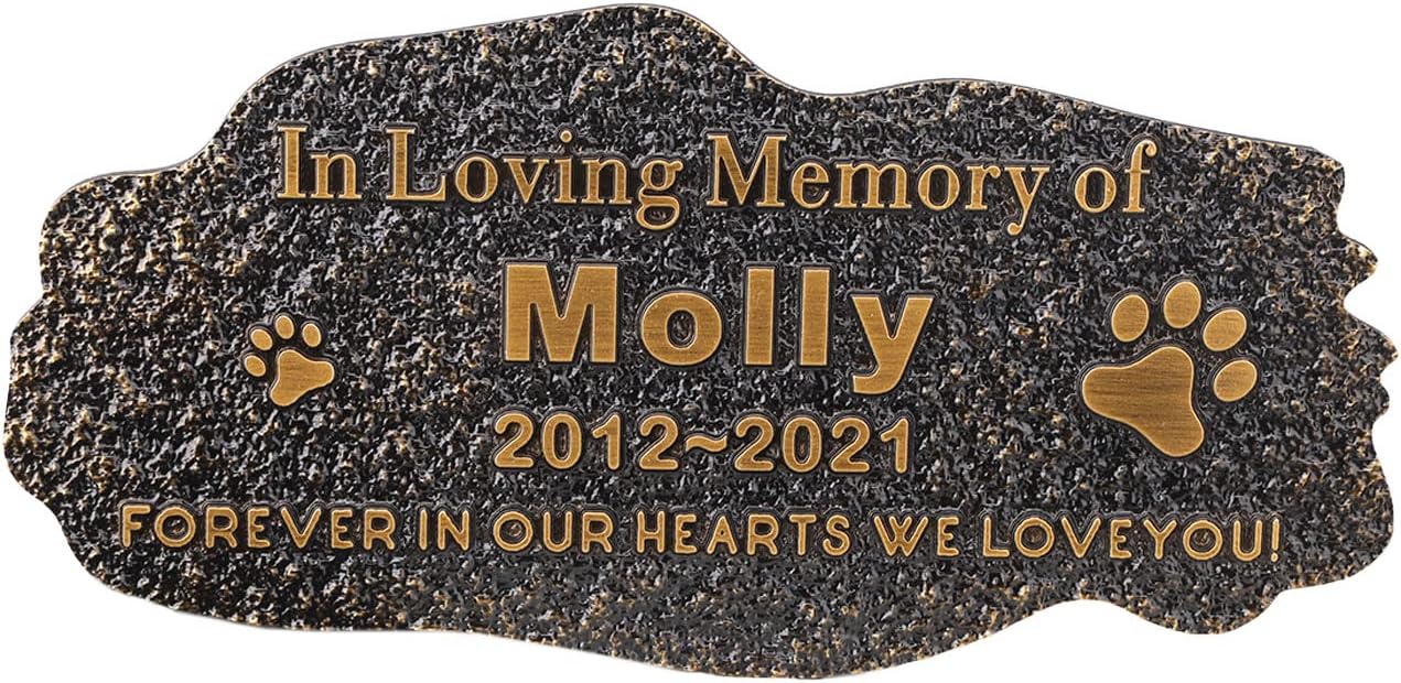 Pet Memorial Stone Plaque Pet Headstone,Customize Indoor/Outdoor Garden Plaque Grave Markers with Pet Name,Personalized Cat Dog Memorial Plaques,Loss of Pet Sympathy Gift-Acrylic Material