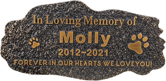 Pet Memorial Stone Plaque Pet Headstone,Customize Indoor/Outdoor Garden Plaque Grave Markers with Pet Name,Personalized Cat Dog Memorial Plaques,Loss of Pet Sympathy Gift-Acrylic Material