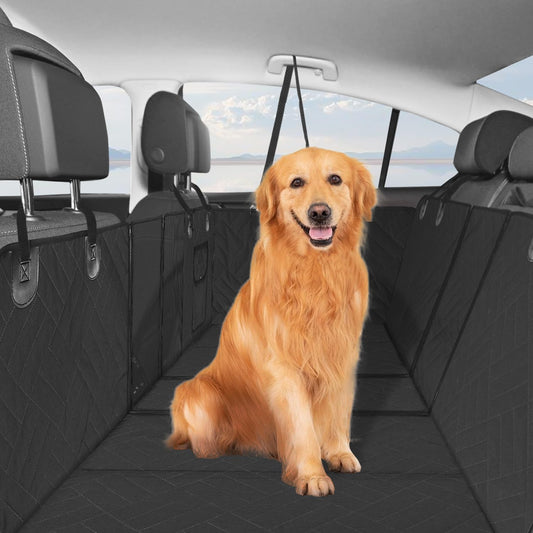 MIROZO Back Seat Extender for Dogs, 600D Heavy Durable Car Seat Cover for Dogs Seat Cover with Door Protectors for Traveling with Pets,Large Space Dog Travel Bed with 5-Fold Bottom for Truck