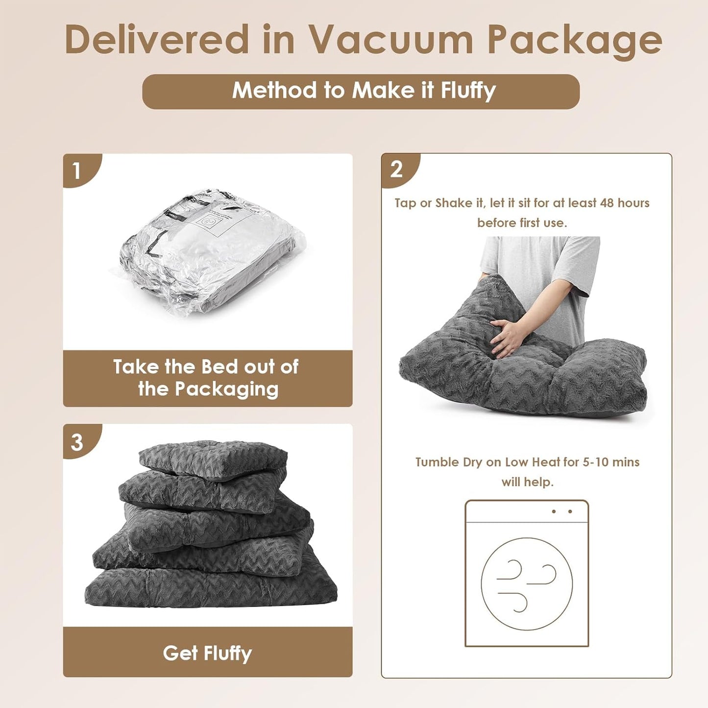 EHEYCIGA Reversible Dog Crate Bed Washable, Comfort Fluffy Plush Dog Kennel Pad for Large Dogs and Cats, Deluxe Machine Washable Pet Sleeping Mats, 35" x 23"x 3.5", Charcoal