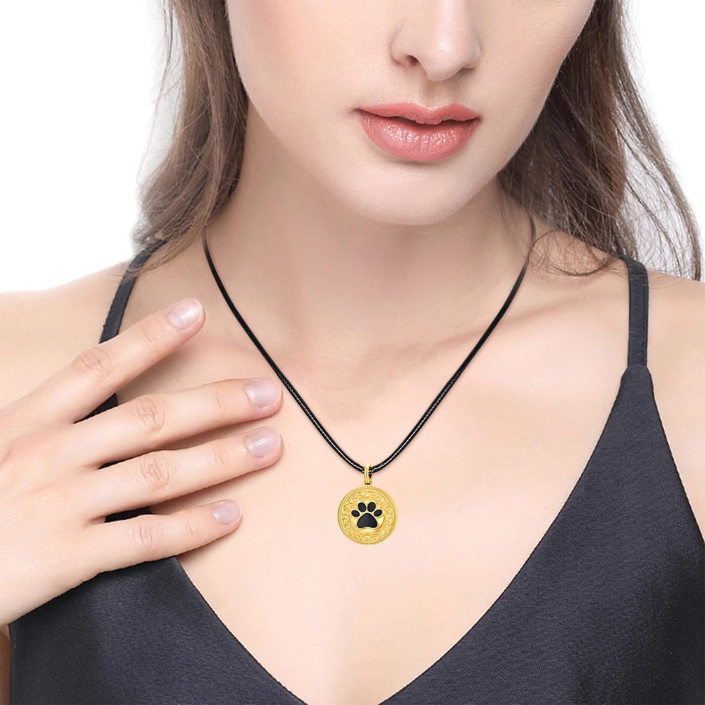 Dreamboat Pet Urn Necklace for Dog Cat Ashes 925 Sterling Silver Paw Print Cremation Keepsake Pendant Celtic Knot Memorial Jewelry Gifts for Women Men