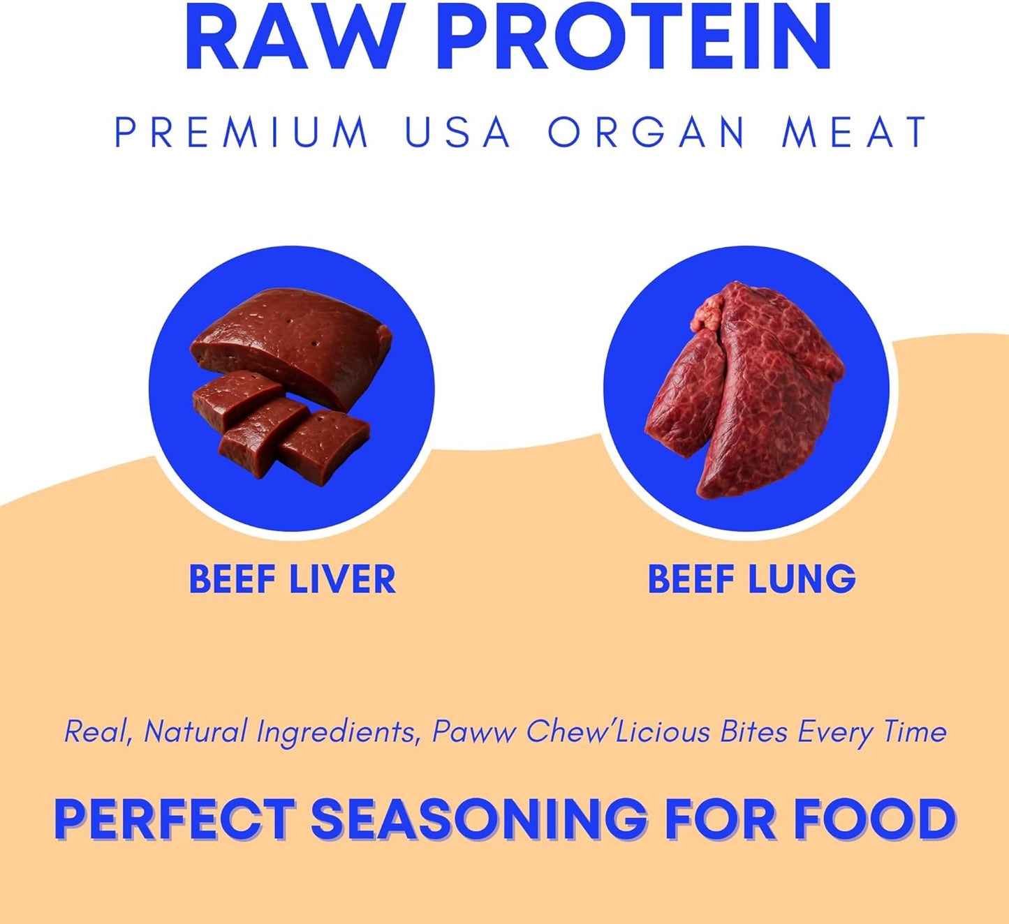 Beef Liver Food Toppers for Dogs & Cats - 100% Natural, High Protein Dog Seasoning for Food, Meal Topper & Appetite Stimulant for Picky Eaters, Liver & Lung Weight Gain for All Breed & Sizes