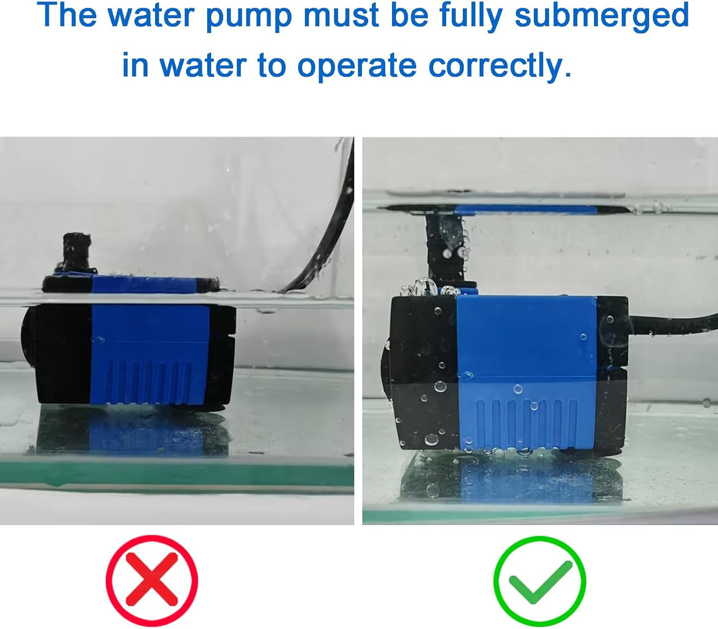 AQUANEAT Small Fountain Pump, 80 GPH Mini Submersible Water Pump with 3.3 ft Tubing, for Aquarium Fish Tank, Pet Water Fountain, Hydroponics, Pond Waterfall