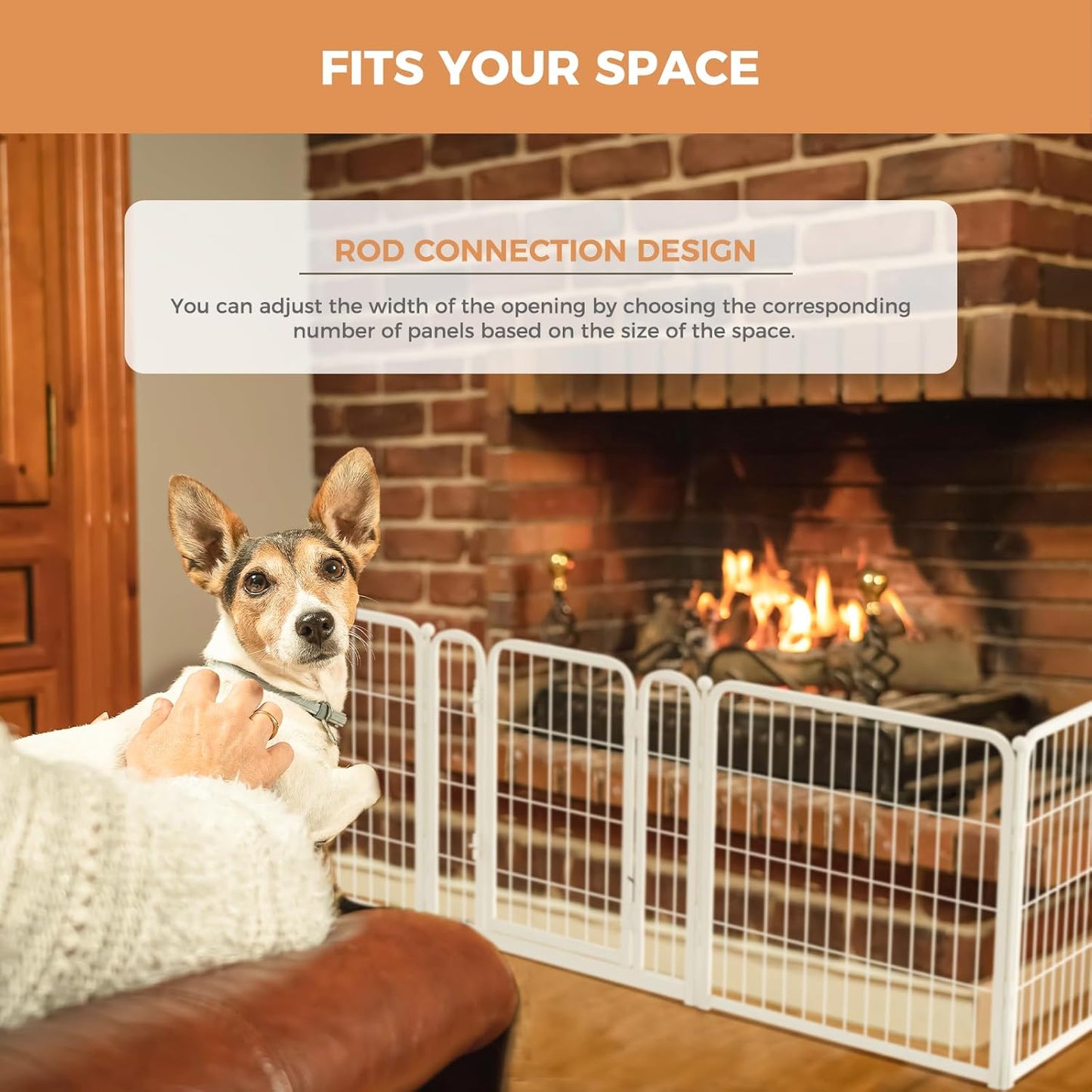 FXW Dog Gate Extra Wide Designed for Indoor Use, Adjustable Width Up to 92-inch Wide (24" H 4 Wire Panels for Puppies and Small Dogs), Black