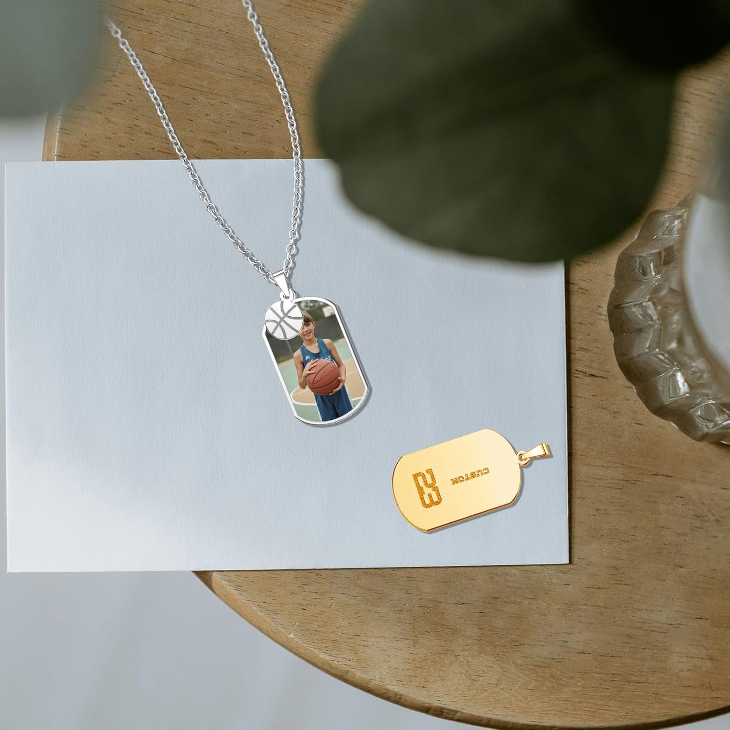 CharmSStory Personalized Photo Necklaces Custom Engraved Name Necklace Memory Keepsake Picture Necklace Pendant Customized Gifts for Women Men