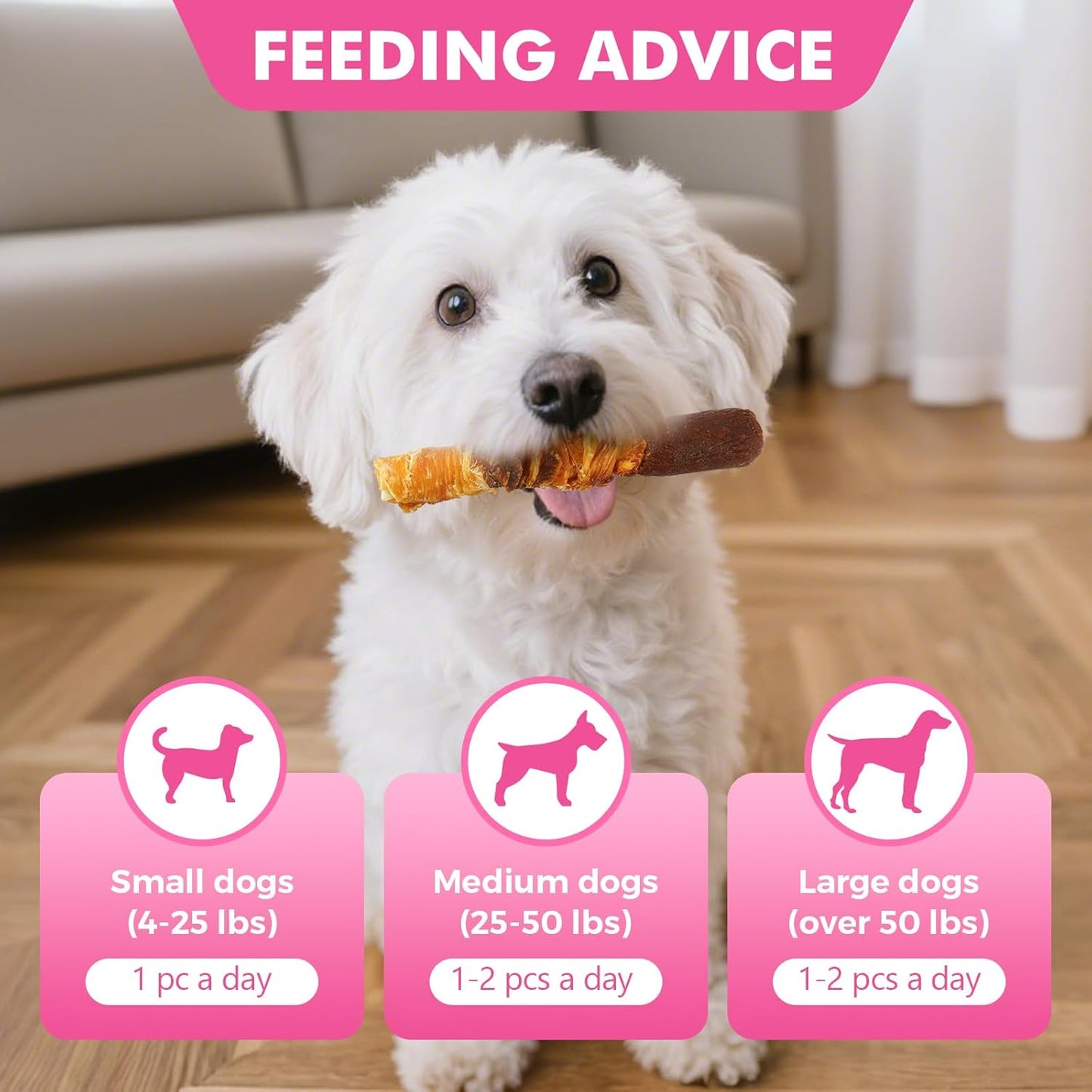 Dog Treats, Triple Flavor 6 Inch Rawhide Rolls, Chicken Duck and Chicken Liver Wrapped Rawhide Dog Chews, Suitable for Medium Dogs, 17.6 oz