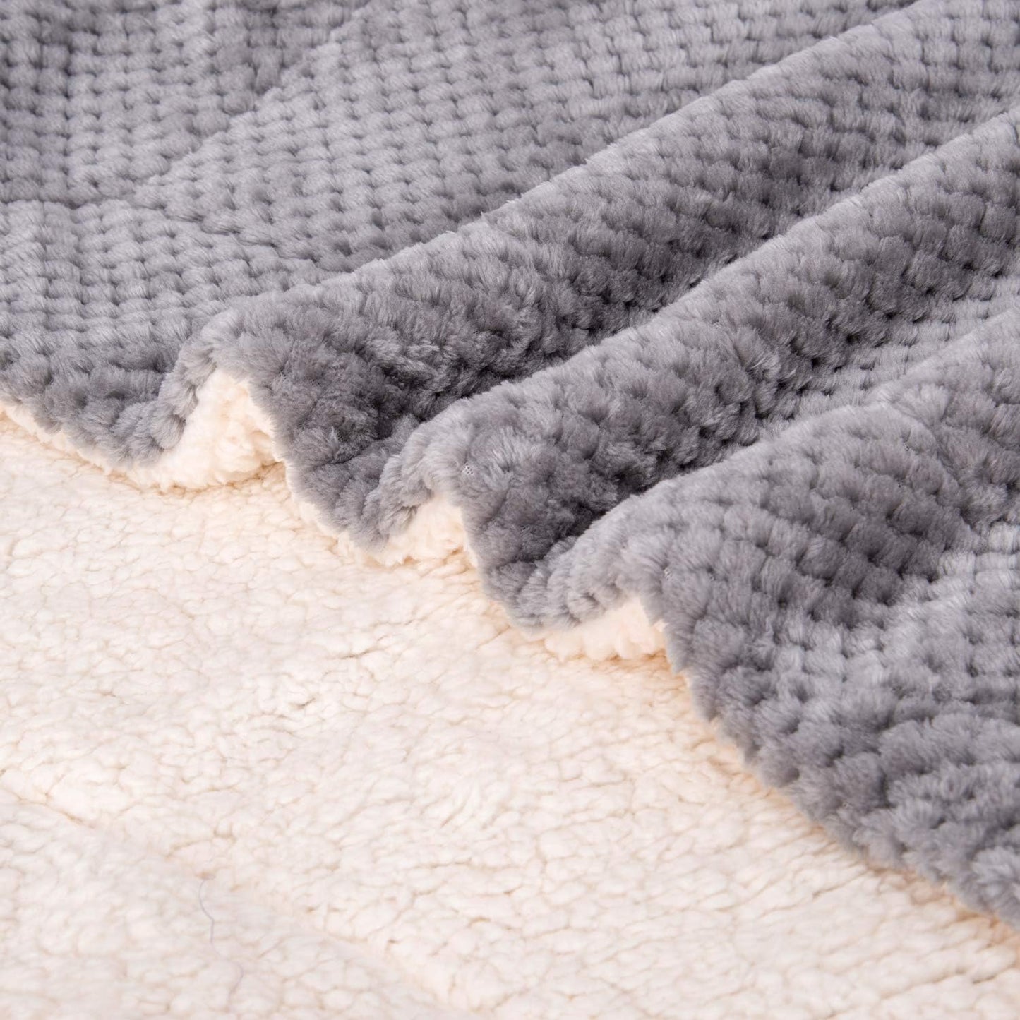 DW-Flint Gray Plush Fleece Receiving Blanket for Dog, Cat, Couch, Sofa, Travel and Outdoor, Camping (32" x 40")