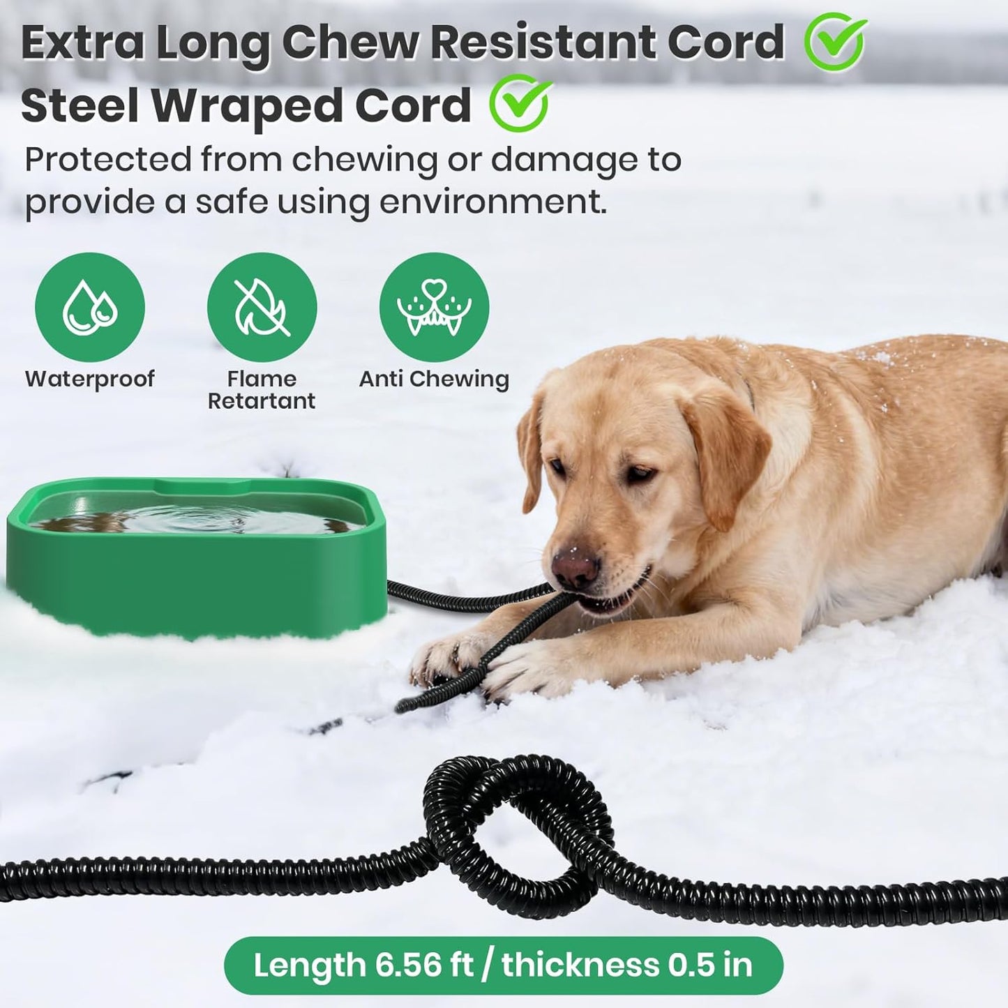 IPOW Extra Large Heated Water Bowl with 5 Layers Design for Heating & Heat Preservation Provides Drinkable Water & Food in Winter Heated Pet Bowl for Cat Rabbit Chicken Duck Squirrel, 194 fl oz