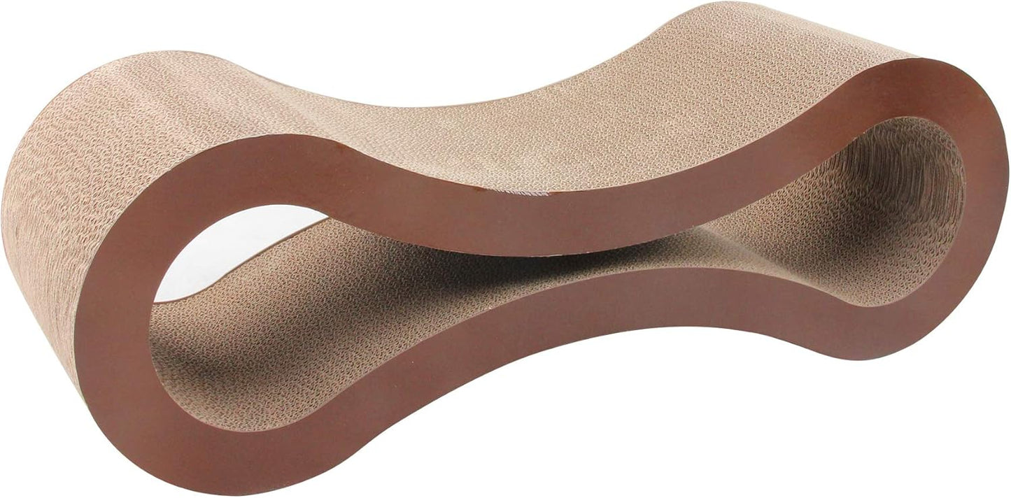 Pet Prime Large Cat Scratcher Lounge Cardboard Cat Scratching Sofa Bed Cardboard Cat Scratcher Lounger Scratch Lounge Furniture XL - 32 x 10.4 x 10.4 ''