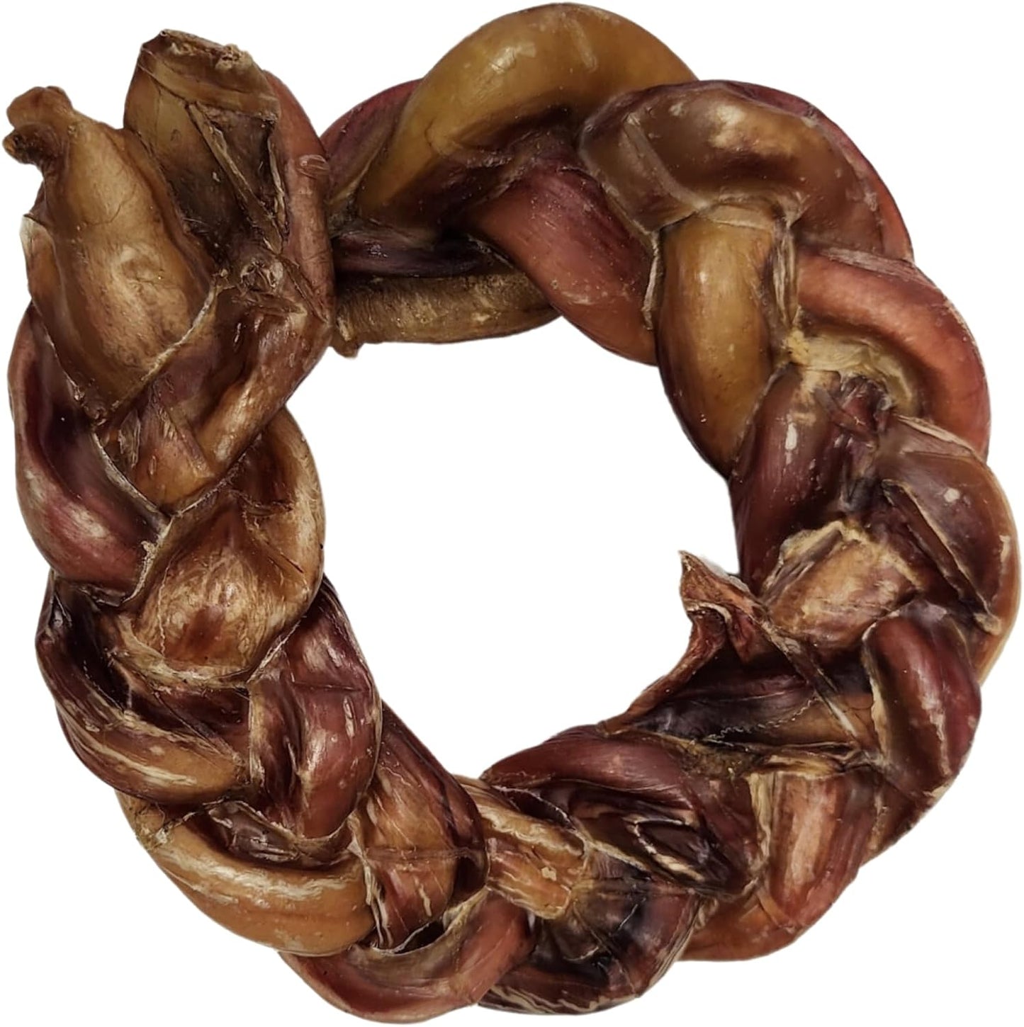 hotspot pets Braided Bully Stick Rings for Dogs -(6 Pack) Premium All Natural Long Twisted Beef Pizzle Dog Chew Treats - Grain Free Fully Digestible Rawhide Alternative Bones