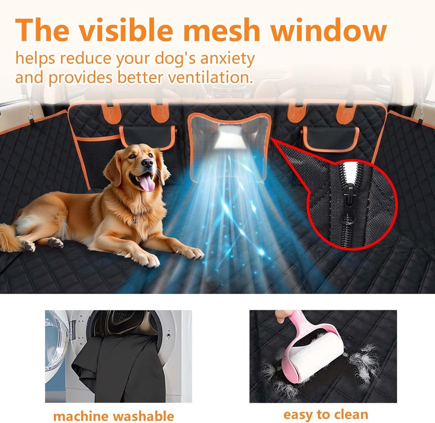 Back Seat Extender for Dogs,Dog Car Seat Cover for Back Seat with Hard Bottom Holds 500 lbs,Car Seat Protector,Waterproof Extender for Dogs,Pet Bed for Full Size F150/RAM1500/Silverado Crew Cab Pickup