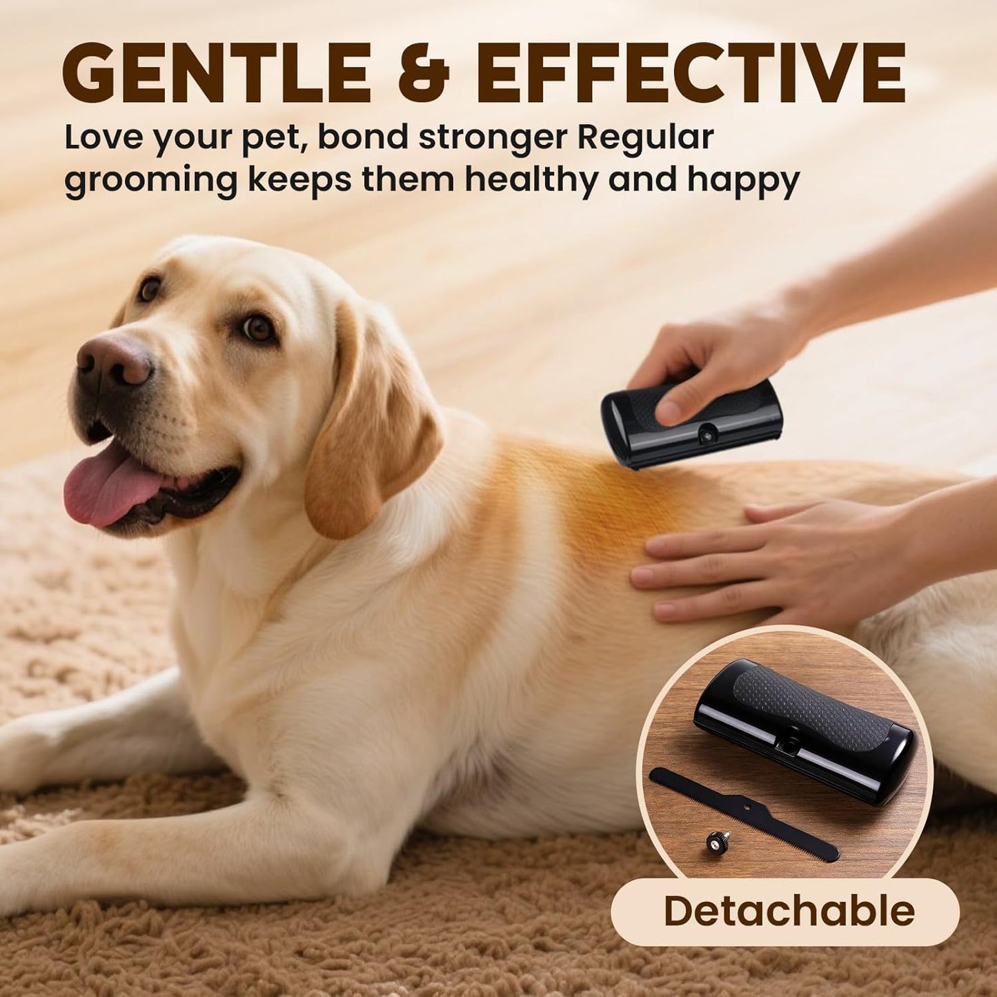 Deshedding Dog Brush & Pet Hair Remover Comb – Grooming Tool for Cats, Dogs, Rabbits, Horses, Hamsters | Itching Relief & Gift for Pet Lovers