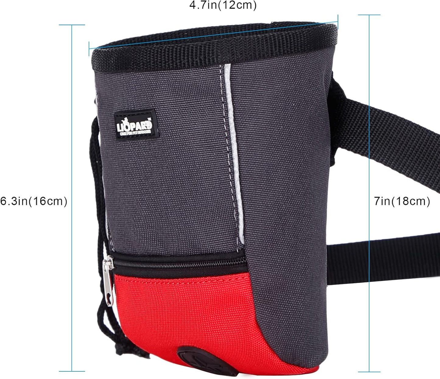 LIOPARD Treat Training Pouch for Dogs, Pet Treat Pouch, Dog Treat Pouches, Dog Treat Bag, Dog Training Treat Bag, Slanted Opening, Ideal for Dog Walking & Training (red)