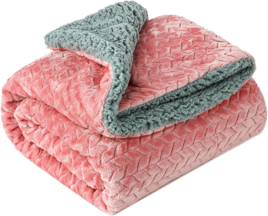 Fuzzy Blanket or Fluffy Blanket for Baby Girl or boy, Soft Warm Cozy Coral Fleece Toddler, Infant or Newborn Receiving Blanket for Crib, Stroller, Travel, Outdoor (40" x 48", MD-Rose Pink)