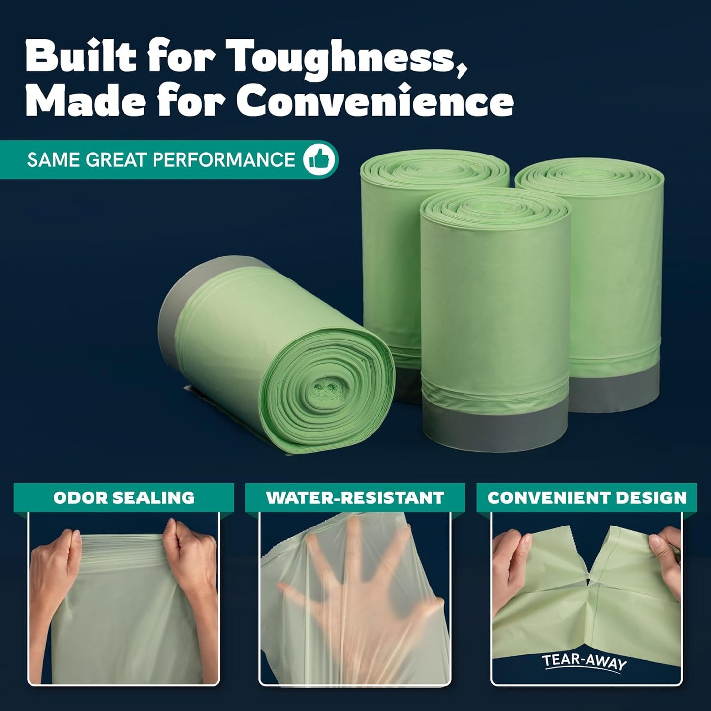 Panther Armor Litter Bags - 200x Unscented Compostable Cat Poop Bags 16x12in Super Large Cat- Kitty Leak Proof Box Trash, Odor Proof Cat Litter Disposal Bags