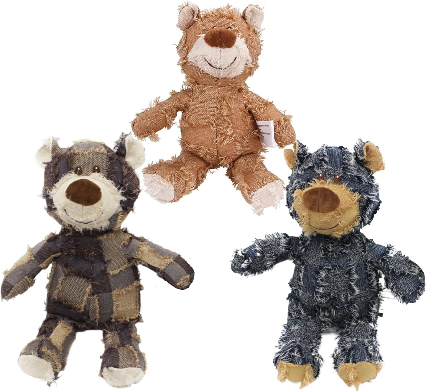 Dog Companion For Heavy Chewers-New Indestructible Robust Bear Dog Toy, Resistant Squeaky Dog ToysFor Heavy Chewers , Unbreakable Stuffed Plush Dog Toys For Aggressive Chewers (G-Navy+Oak+Purple)