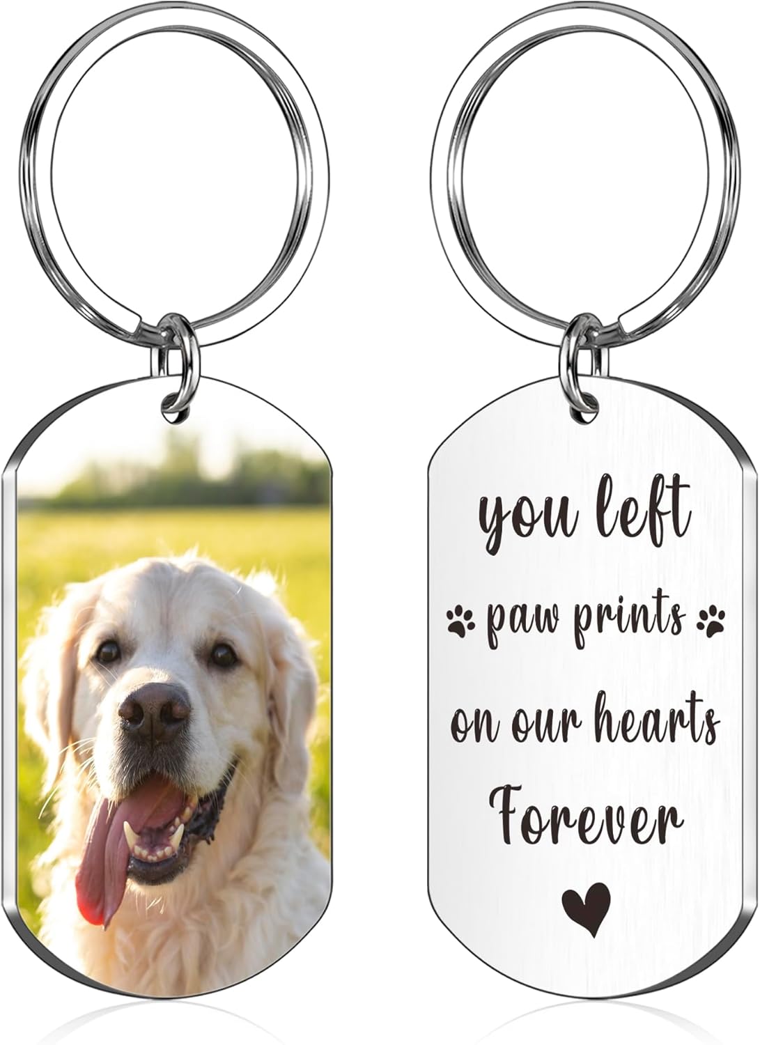 Pet Memorial Gifts for Dogs Cats, Custom Pet Memorial Keychain with Photo and Name, Sympathy Gift for Loss of Dog, Passing Away Gifts for Loss of Cat, Bereavement Remembrance Pet Loss Gift for Friend