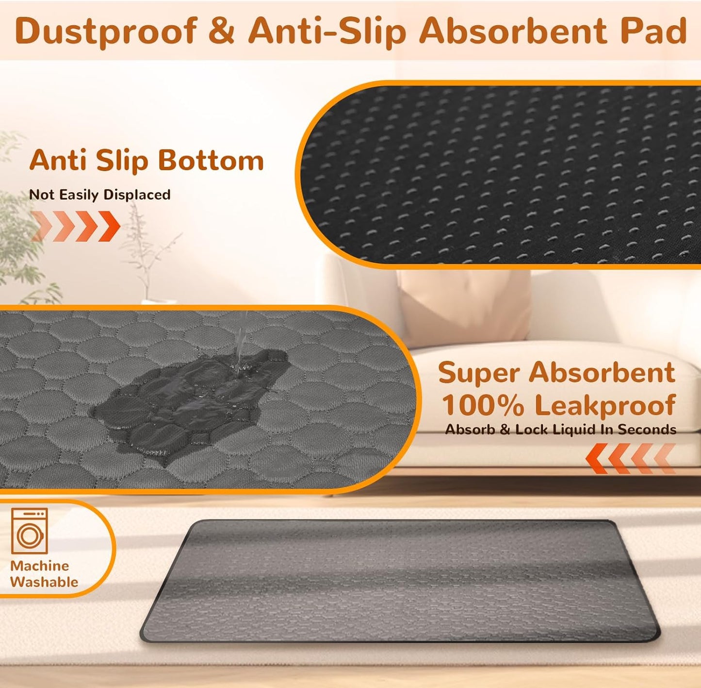 Dog Beds for Small Dogs Waterproof Orthopedic Puppy Bed Memory Foam Pet Bed with Anti-Slip Mat, Washable Dog Couch Indestructible (Grey)