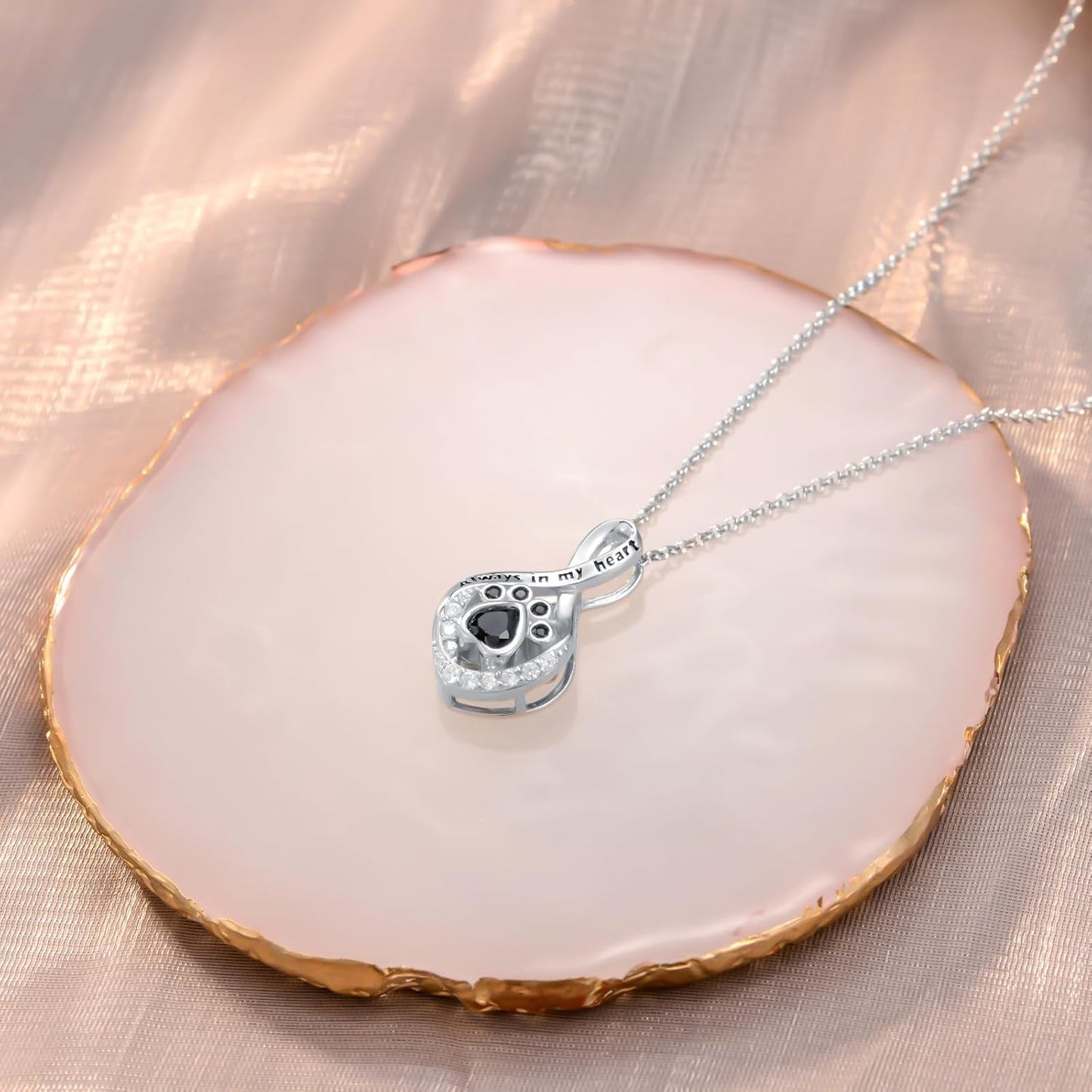 Sterling Silver Pet Urn Necklace for Ashes - Memorial Keepsake for Dog, Cat Pet