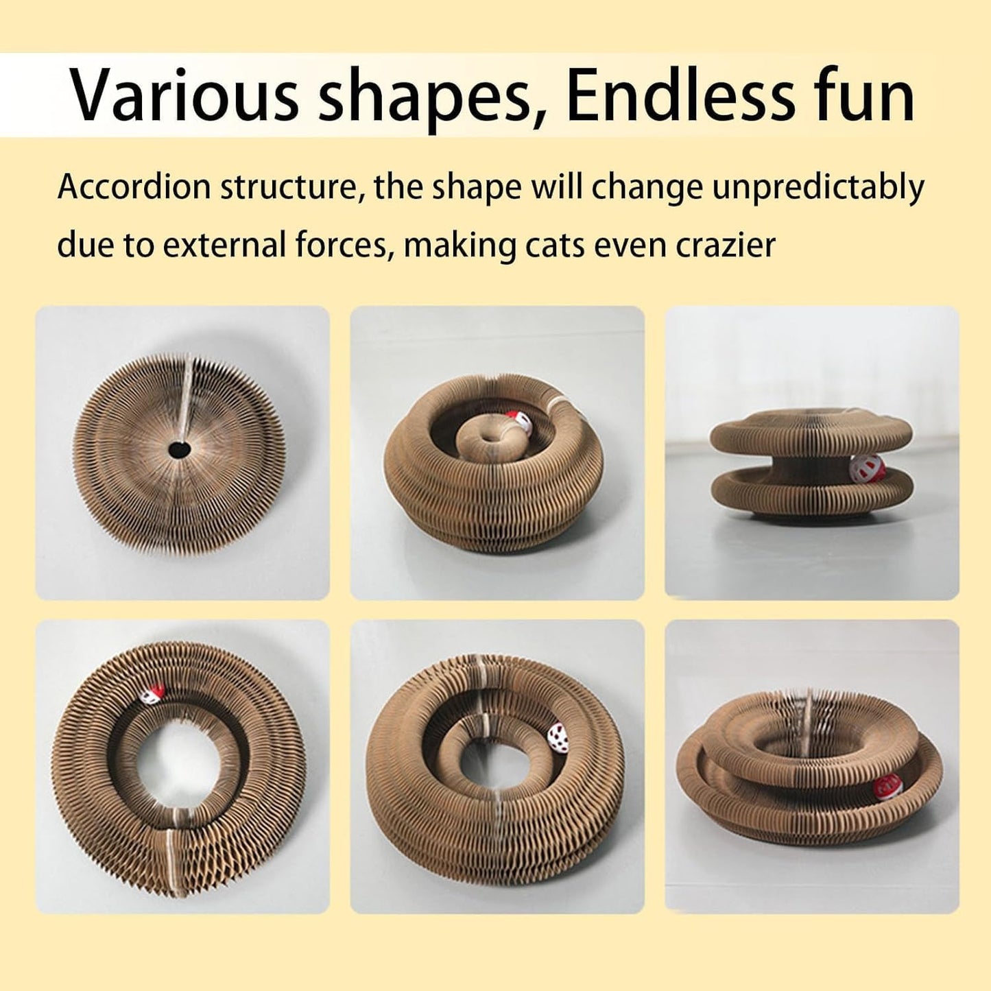 Kitty Curlz, Kitty Curlz Cat Toy, Magic Organ Cat Scratching Board, Snufflepaw Accordion for Cats, Interactive Scratch Pad, Recyclable Cat Scratcher.