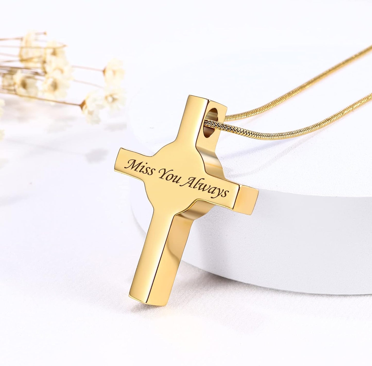 Farfume Personalized Pet Urn Necklace for Dog Cat Ashes Cremation Pet Memorial Customized Photo Text Engraving Pendant Keepsake Funeral Jewelry