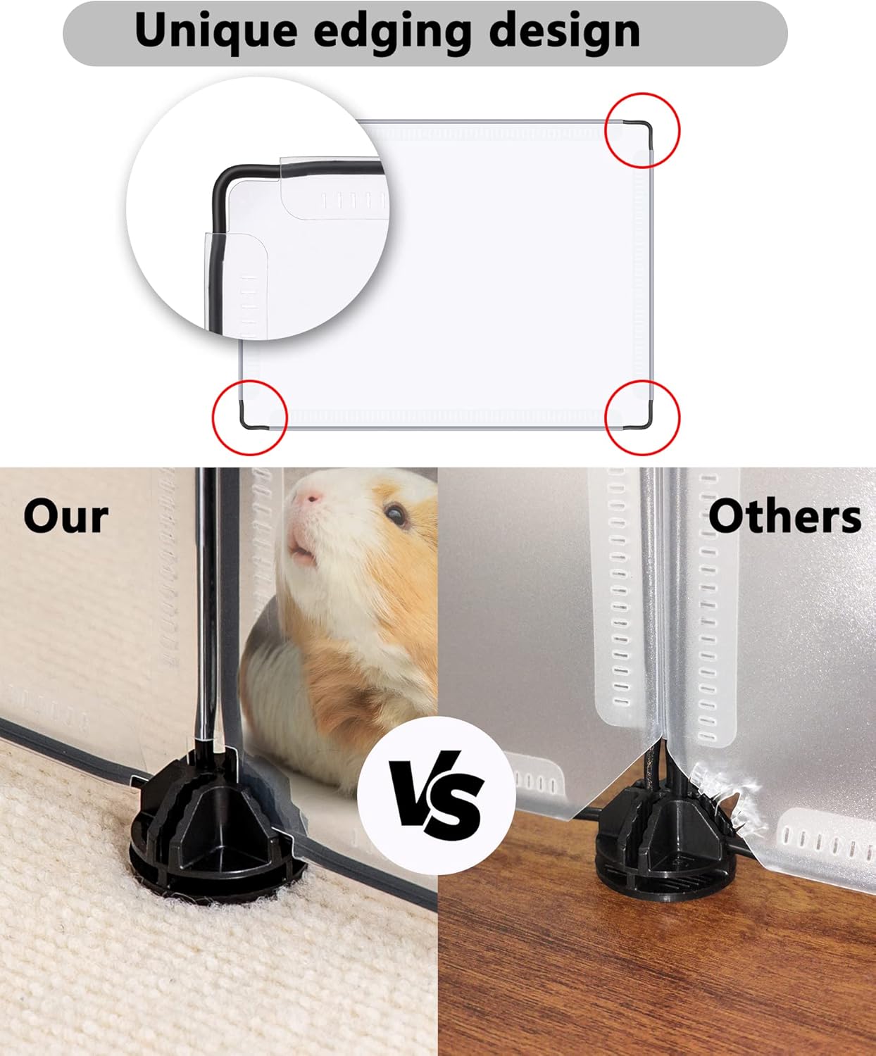 DINMO 4 Pcs Transparent Plastic Panel, 11.8" x 15.7", for DIY Small Animal Playpen and Cube Storage Unit