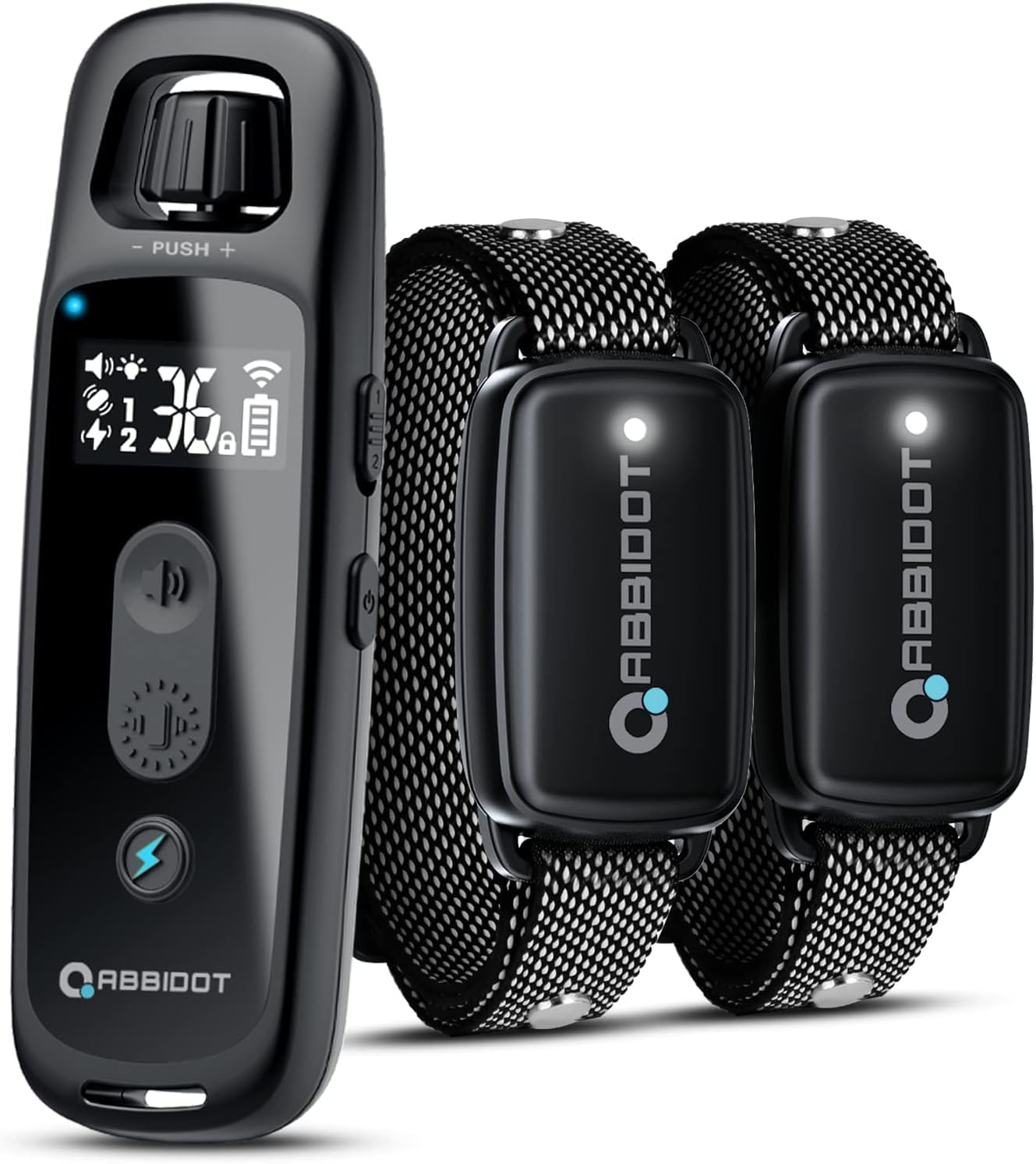 ABBIDOT Dog Shock Collar, 3300 FT Dog Training Collar with Remote, IPX7 Waterproof with 4 Training Modes, Rechargeable E-Collar for Small Medium Large Dogs (5-120 lbs)