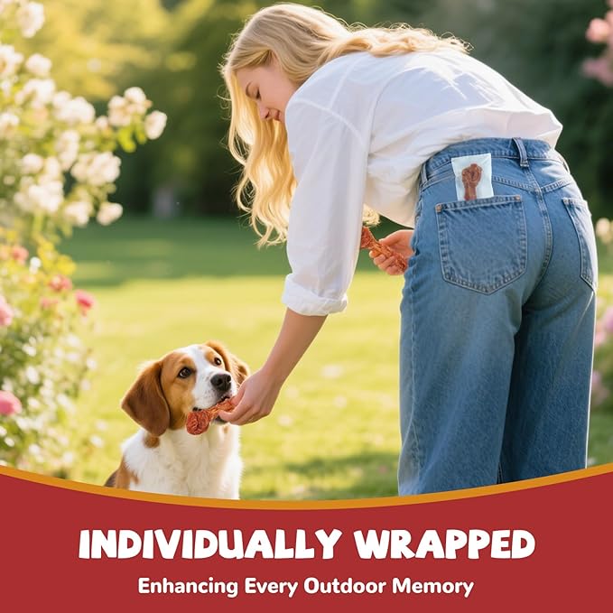 Turkey Dog Treats – Long Lasting Chew Sticks with Beef Tendon, Healthy Bones for Large Dogs (36g/Stick, 2 Counts)