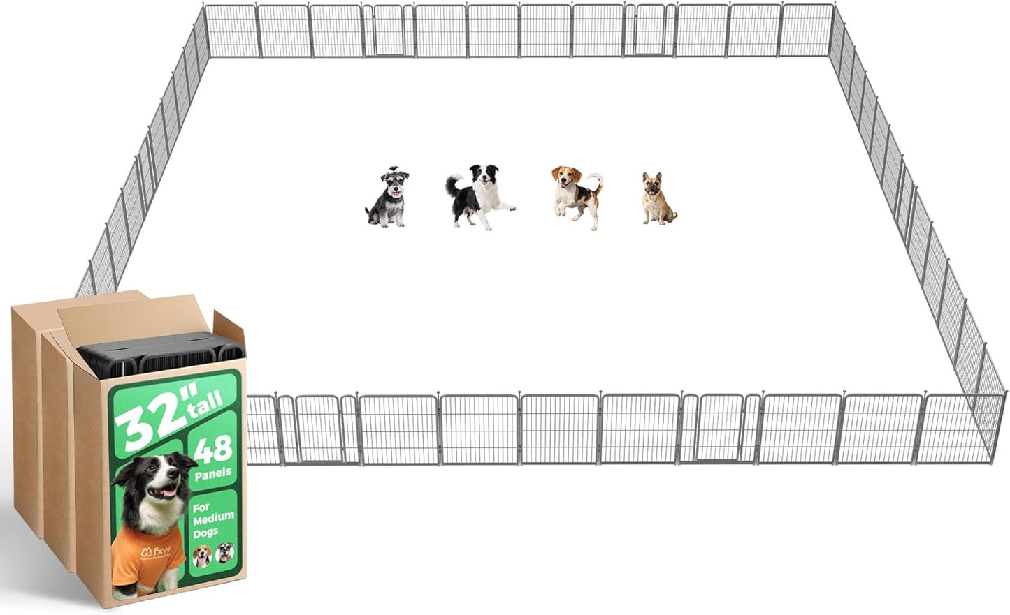 FXW Aster Dog Playpen Designed for Yard, 32inch 48 Panels