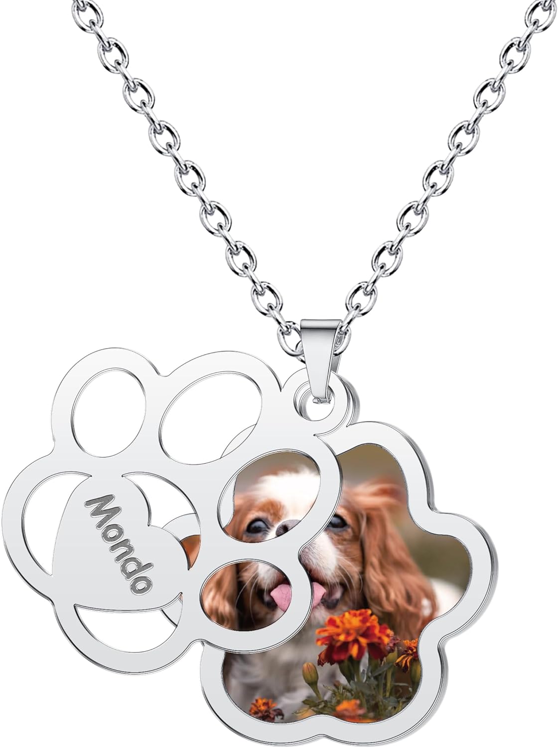 CharmSStory Personalized Photo Necklaces Custom Engraved Name Necklace Memory Keepsake Picture Necklace Pendant Customized Gifts for Women Men