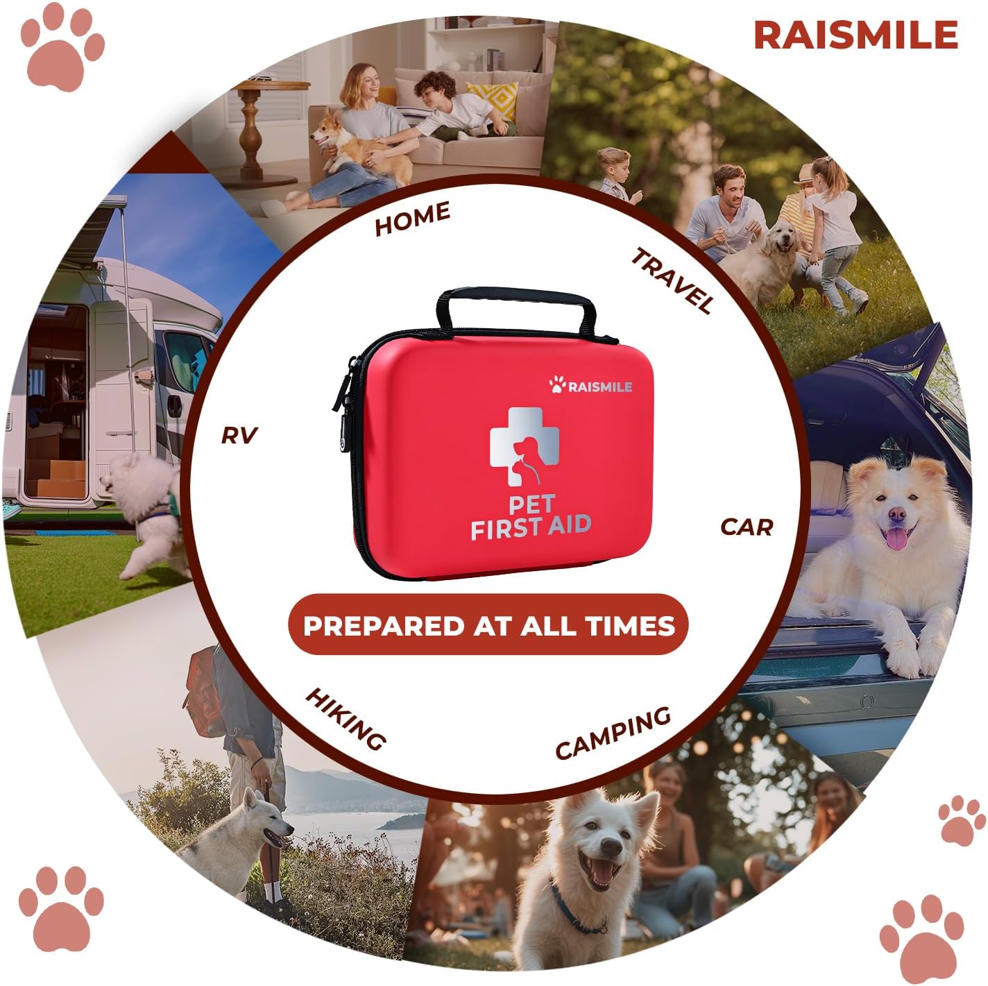 Dog First Aid Kit, Pet First Aid Supplies for Treat Dogs & Cats in an Emergency, Ideal for Use at Home, Outdoors, Traveling