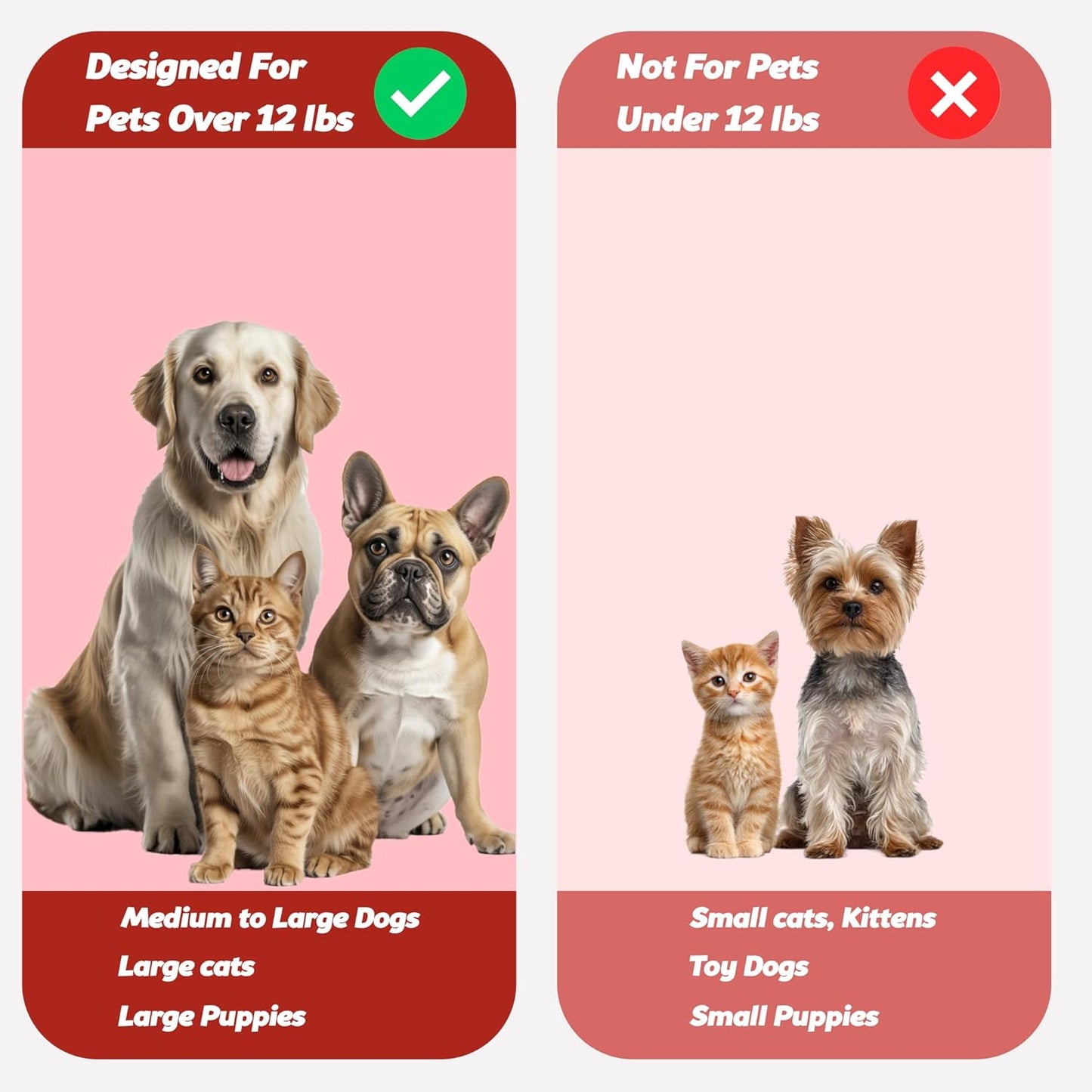 Pet Toothbrush for Dogs, Cats with Soft Bristles - Easy Teeth Cleaning & Dental Care, Non Slip Dual Head Dog Toothbrush