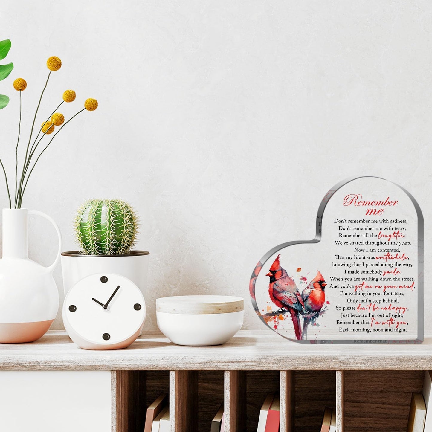 Sympathy Gifts, Memorial Gift Bereavement Gift Condolences Gift Sympathy Table Decorations Loss of Loved One, Bereavement Gift Acrylic Heart Sympathy Memorial Remember Me, Sentimental Gifts for Home