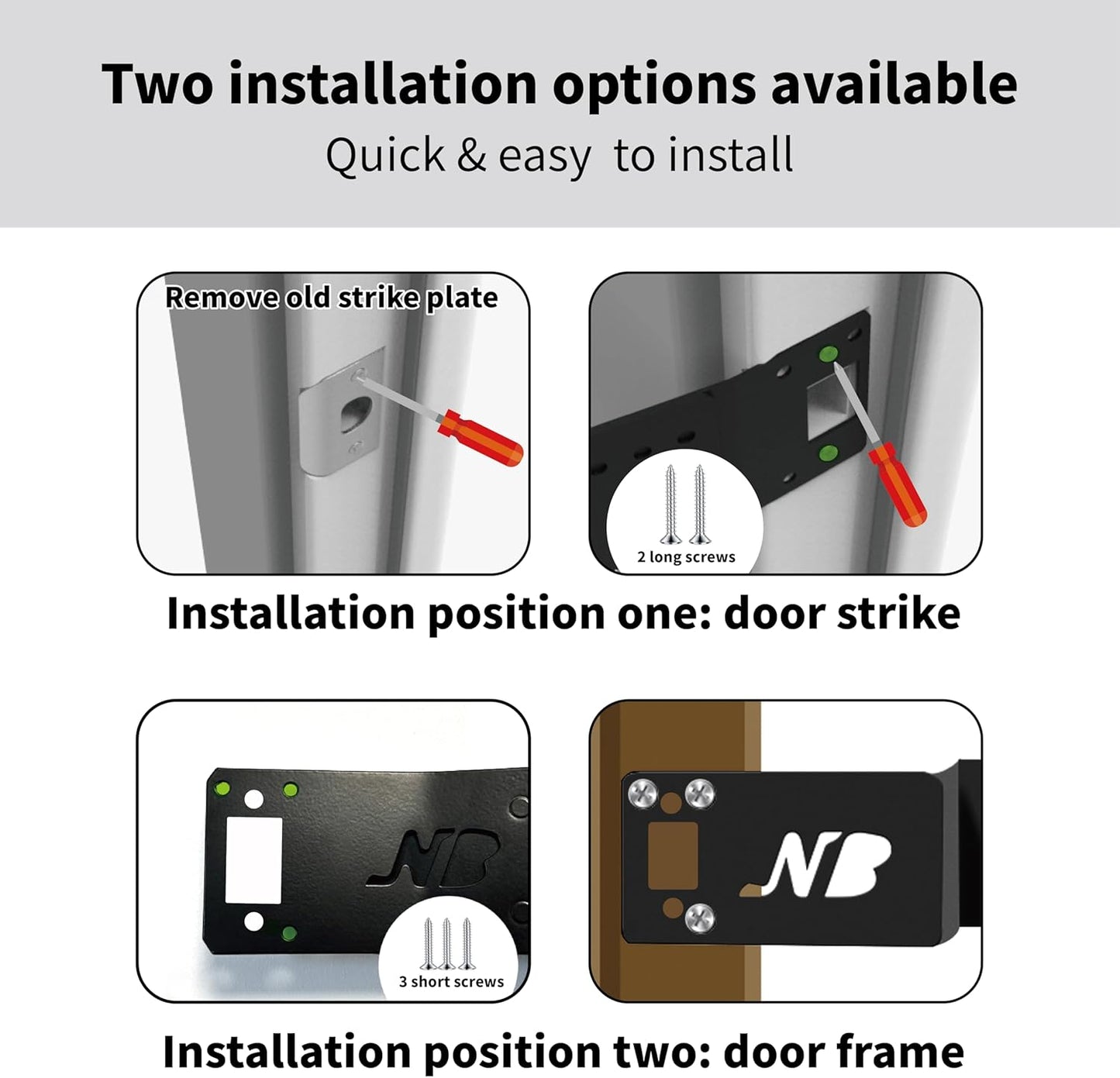 Cat Door Latch, Door Prop for Cats Keep Dogs Out of Cat Feeding Station & Litter Box, Cat Door Stopper with Silicone Anti-Collision Pad, Pet Door Interior Door Alternative, Steel Black